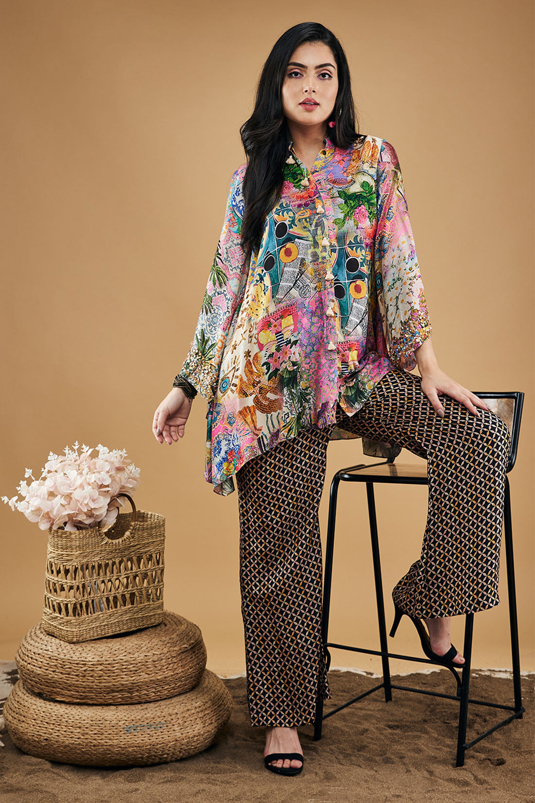 Tropical Twilight Embellished Kurta Set