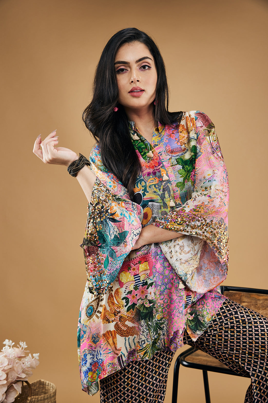 Tropical Twilight Embellished Kurta Set