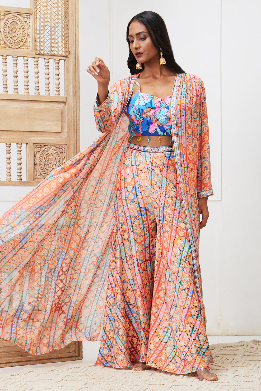 Benazir Embroidered Co-ord Set With Jacket