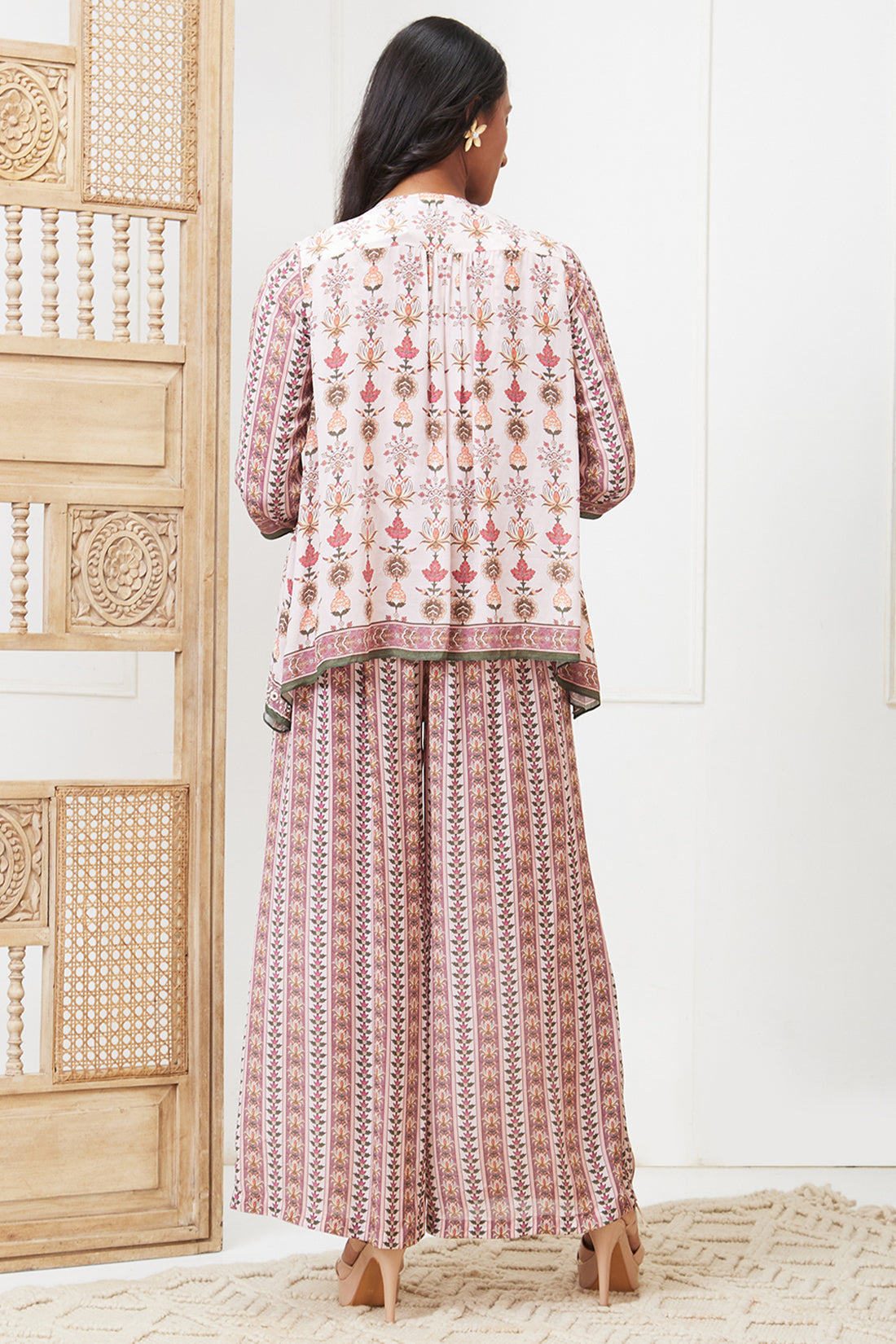 Tabriz Embroidered Co-ord Set With Jacket