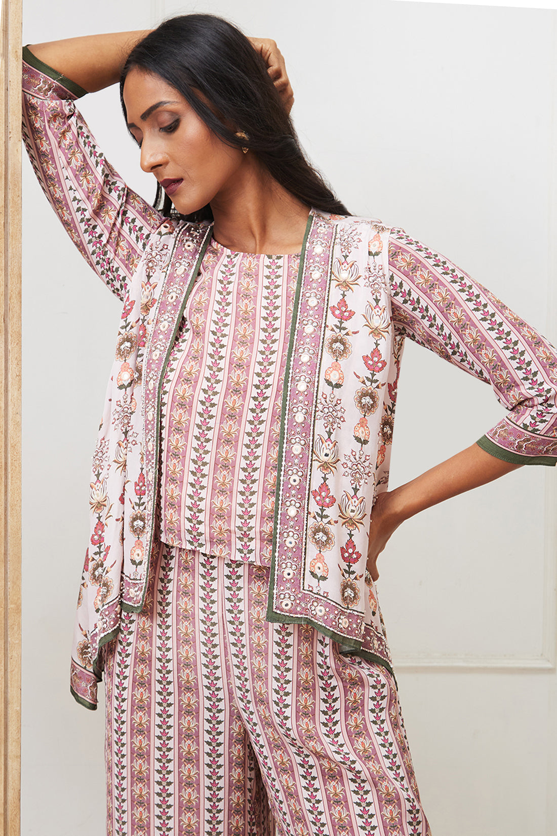 Tabriz Embroidered Co-ord Set With Jacket