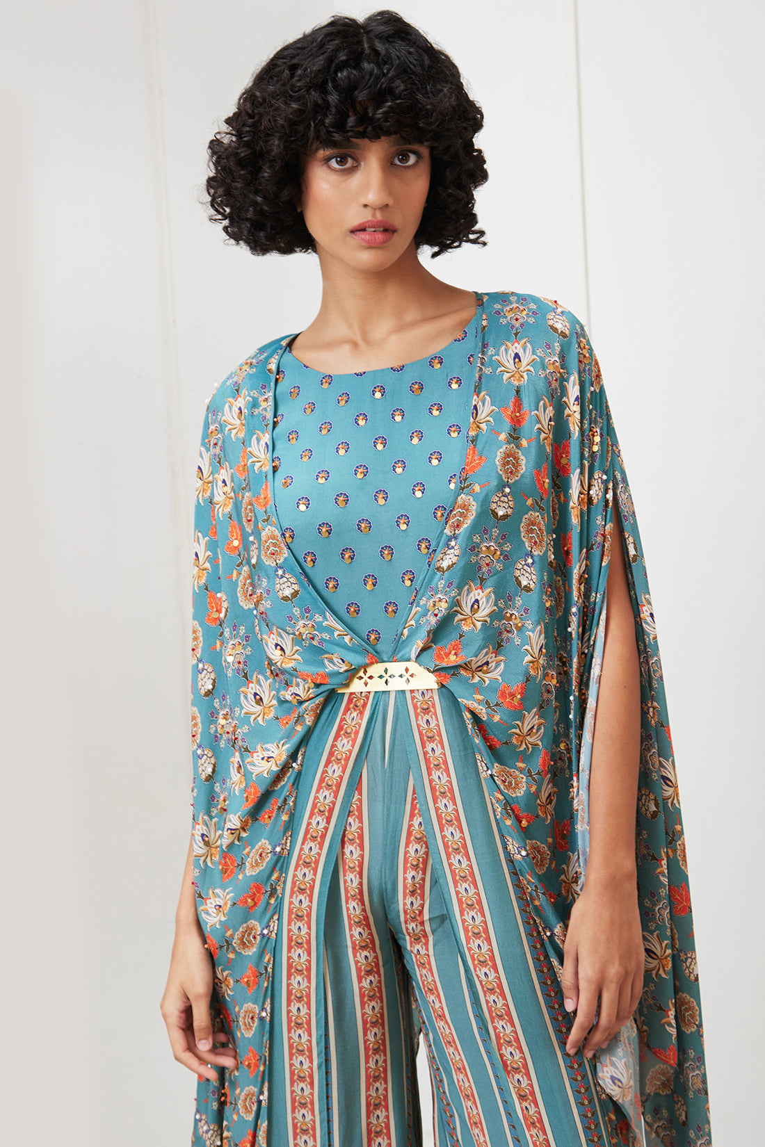 Tabriz Embroidered Jumpsuit With Belt