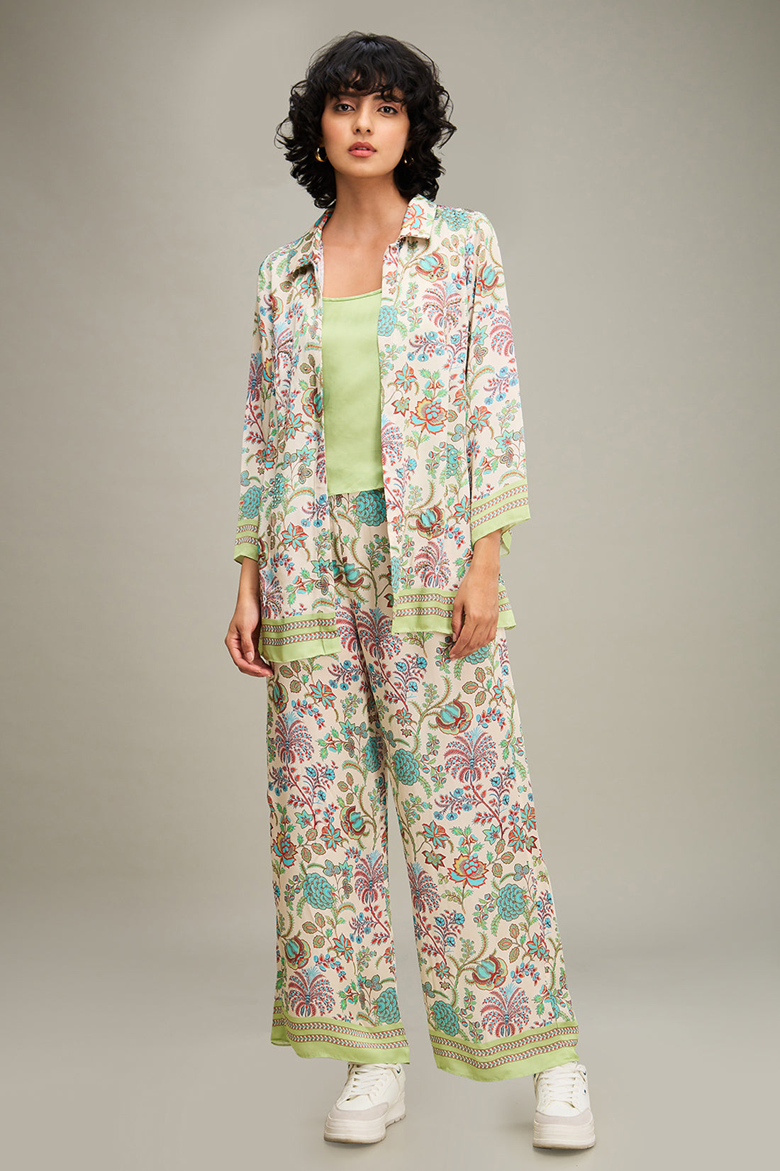 Mehr Printed Co Ord Set With Jacket