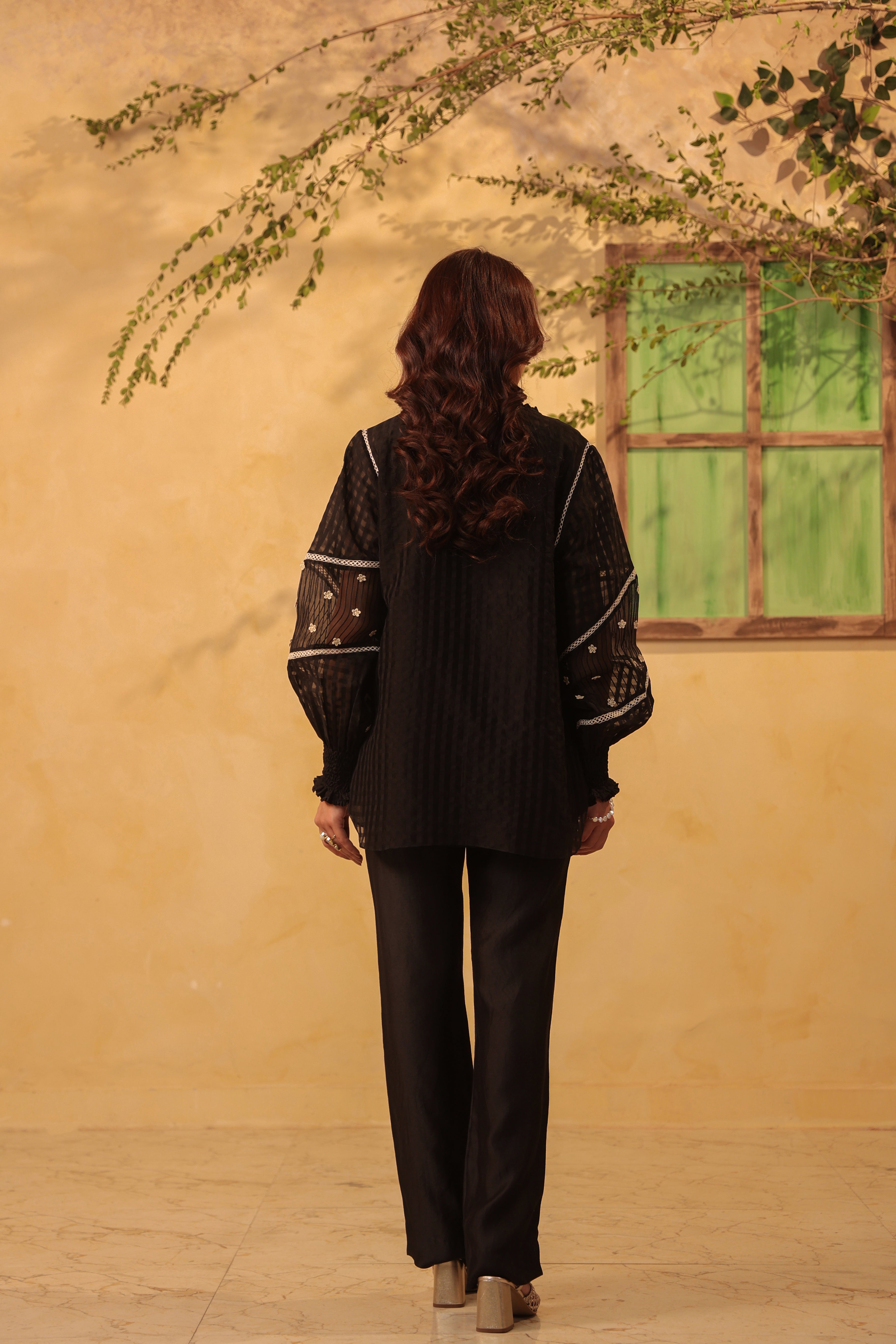 Vaayu Black V Neck Co Ord Set