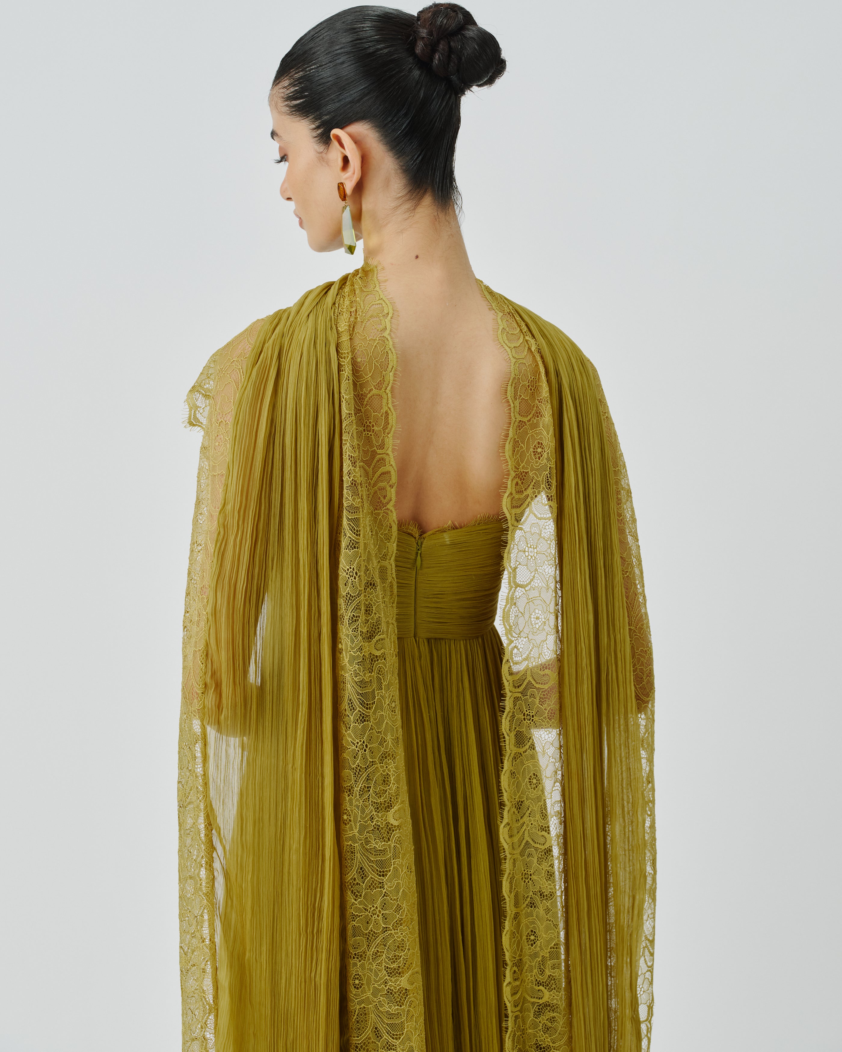 Chartreuse Ruched Dress