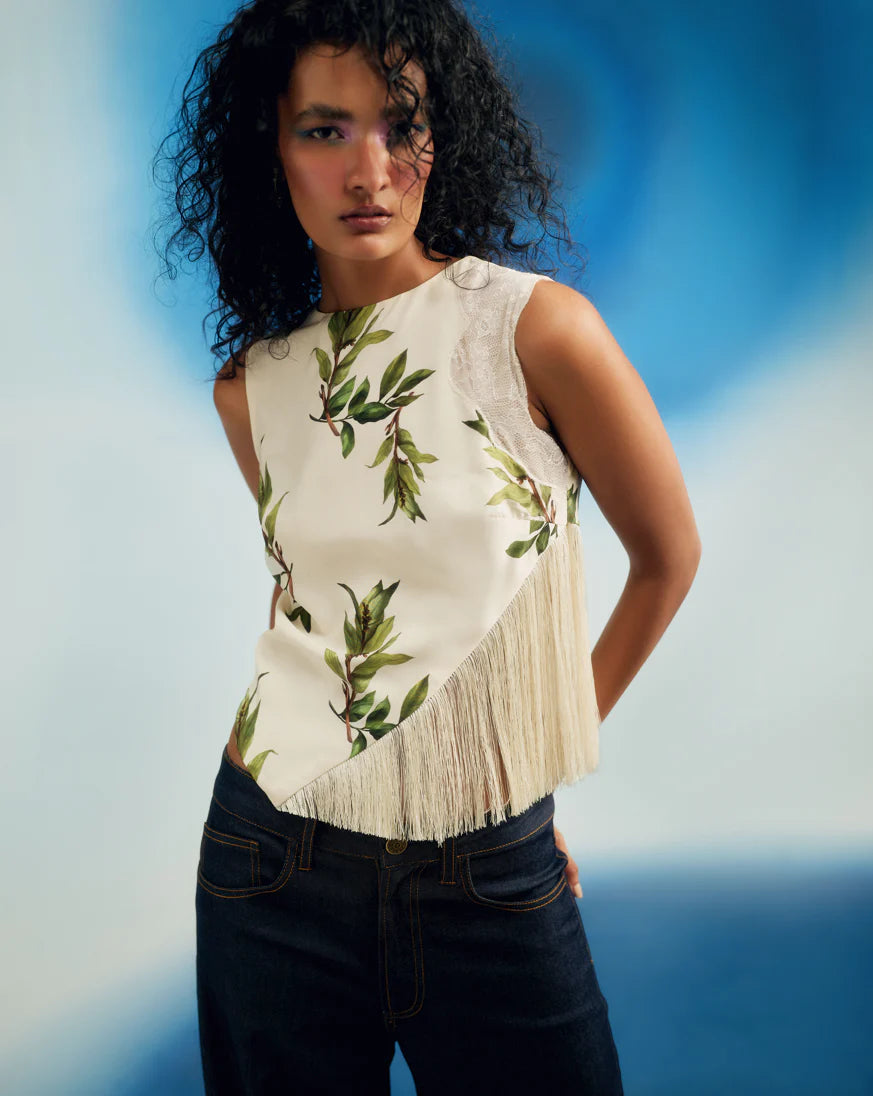 Lace Top W/ Fringes