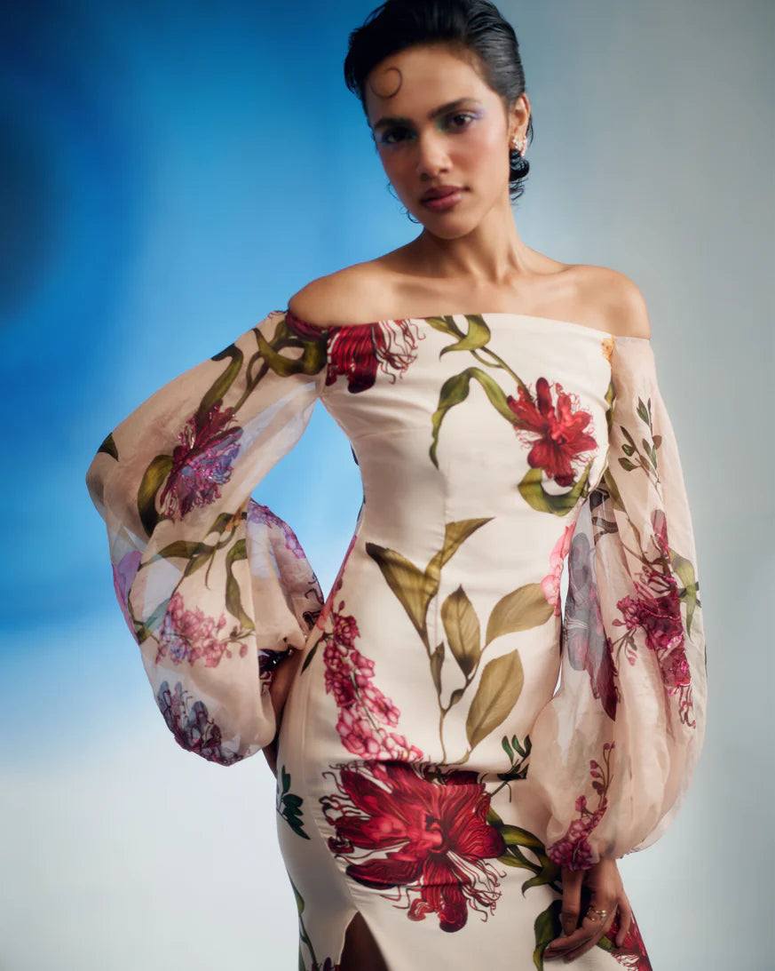 Bishop Sleeves Column Dress