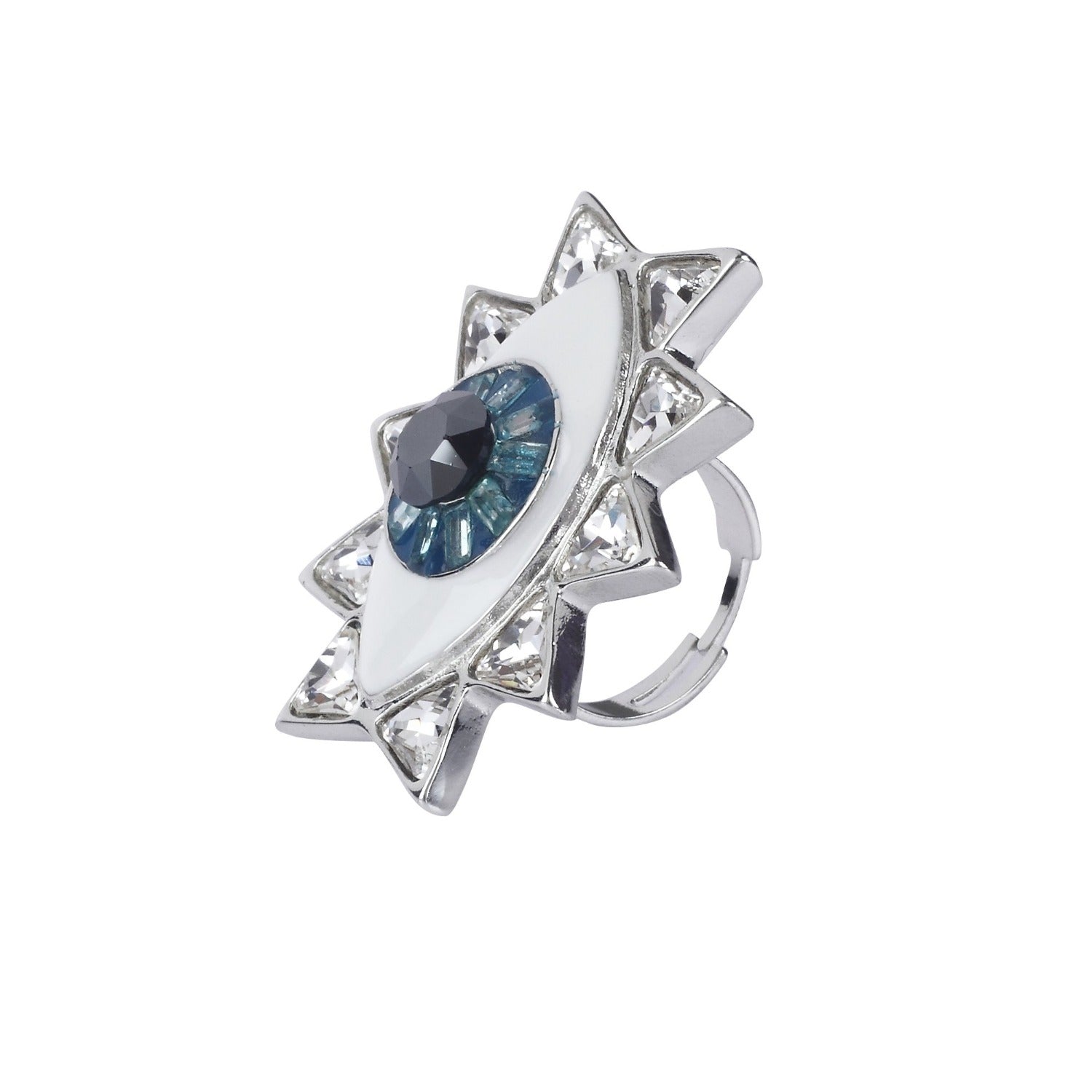 Evil Eye Ring - Silver