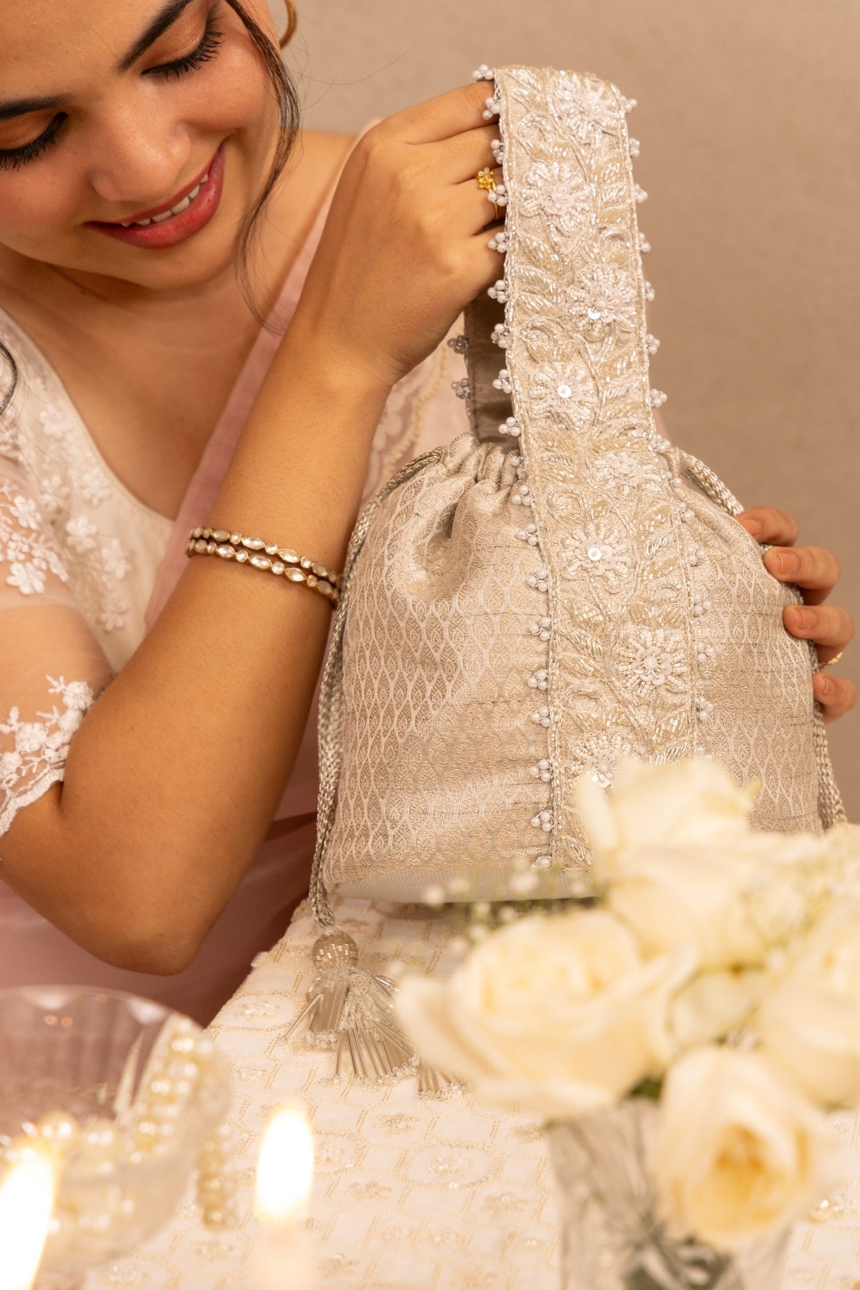 Silver Tej Bucket Bag