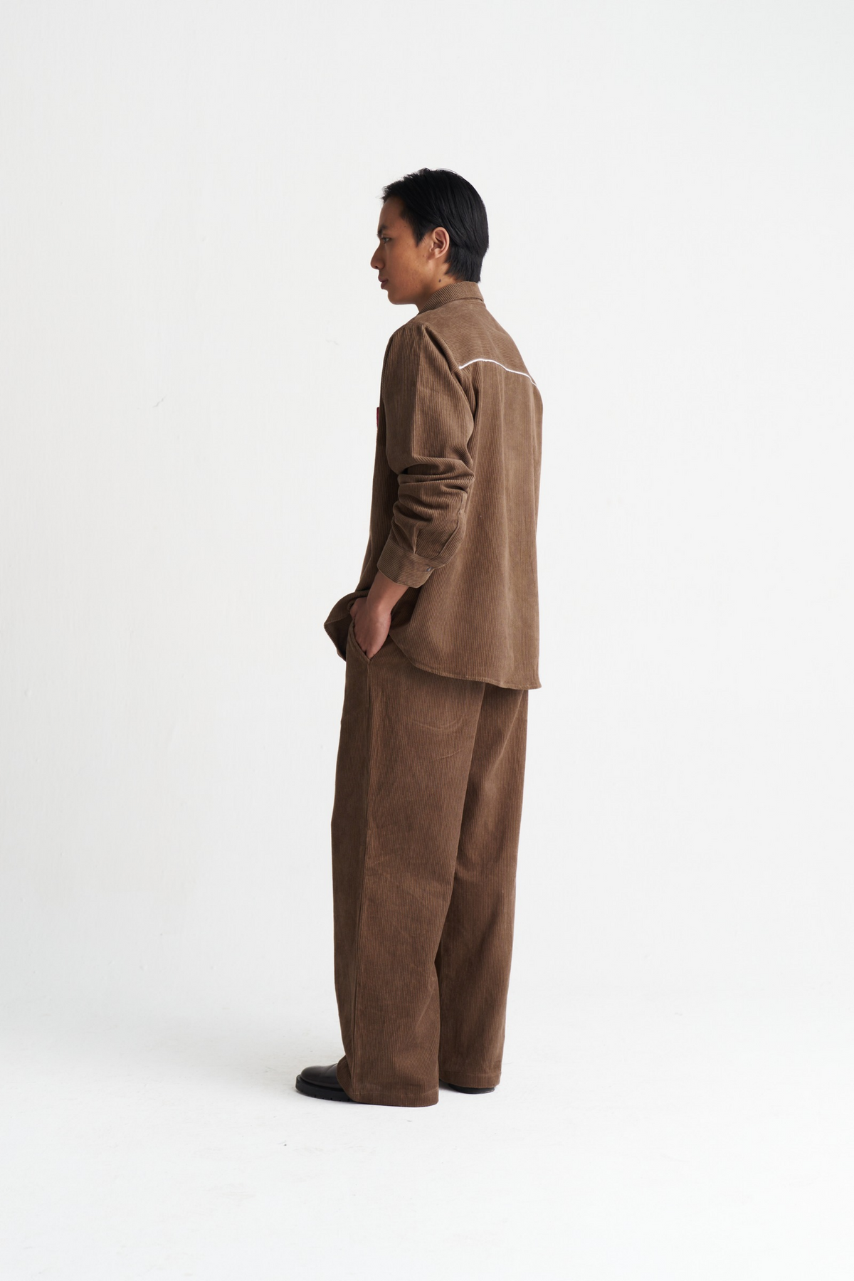 Emb. Patch Pocket Corduroy Shirt Co-ord (set Of 2)