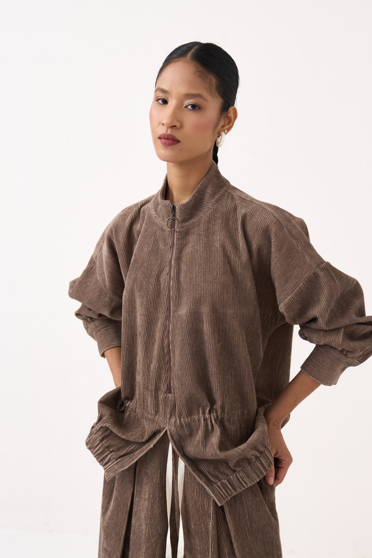 Corduroy Drawstring Top Co-ord (set Of 2)