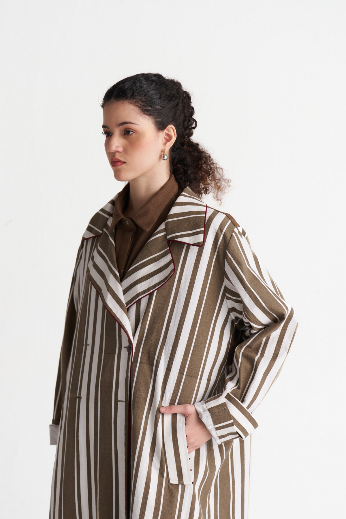 Striped Trench Co-ord (set Of 3)