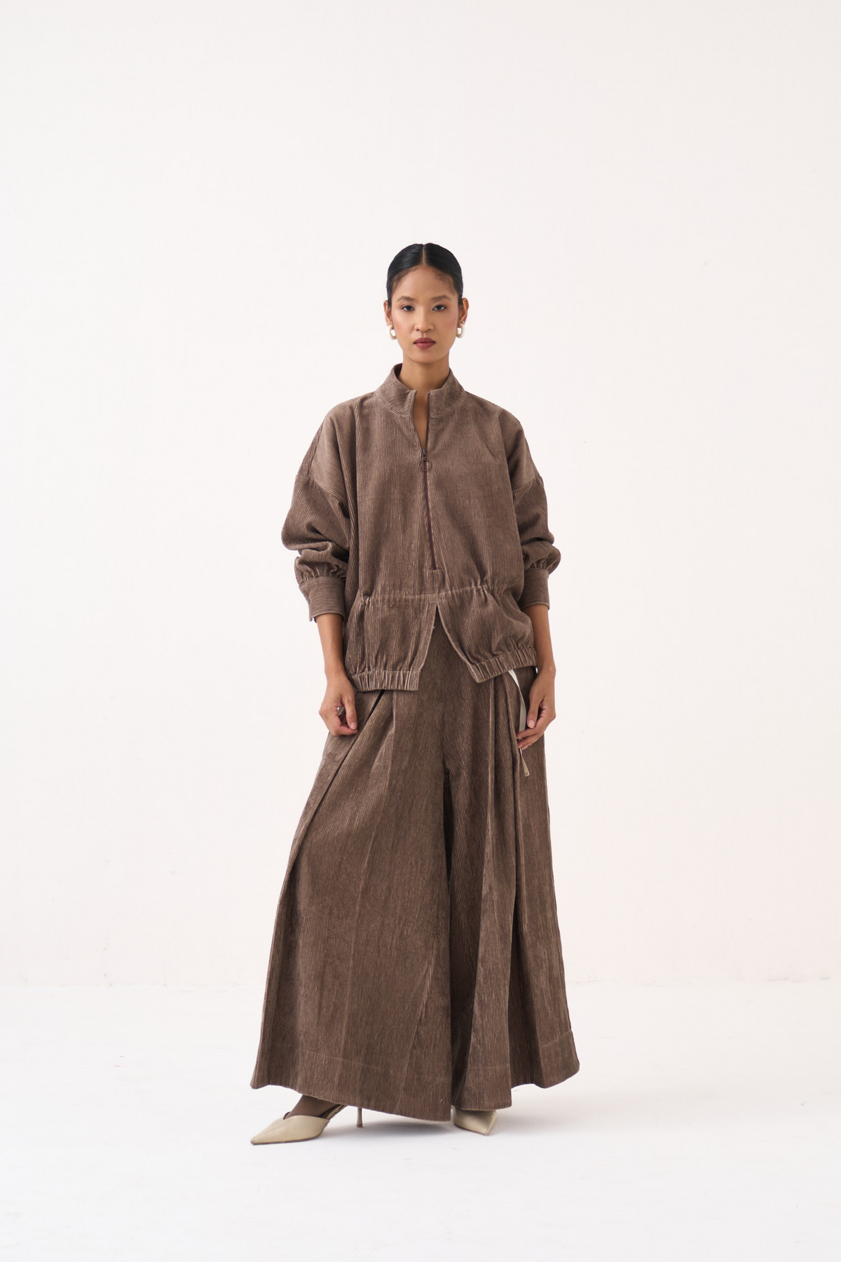 Corduroy Drawstring Top Co-ord (set Of 2)