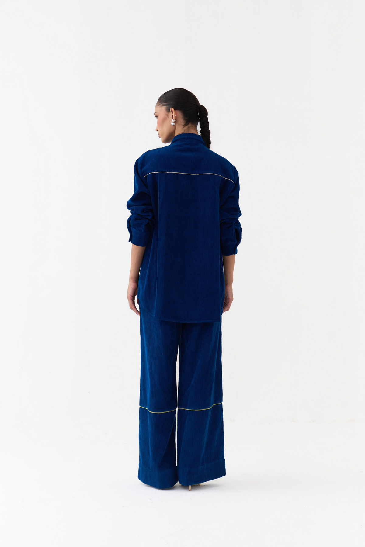 Hand Emb. Patch Pocket Shirt Co-ord (set Of 2)