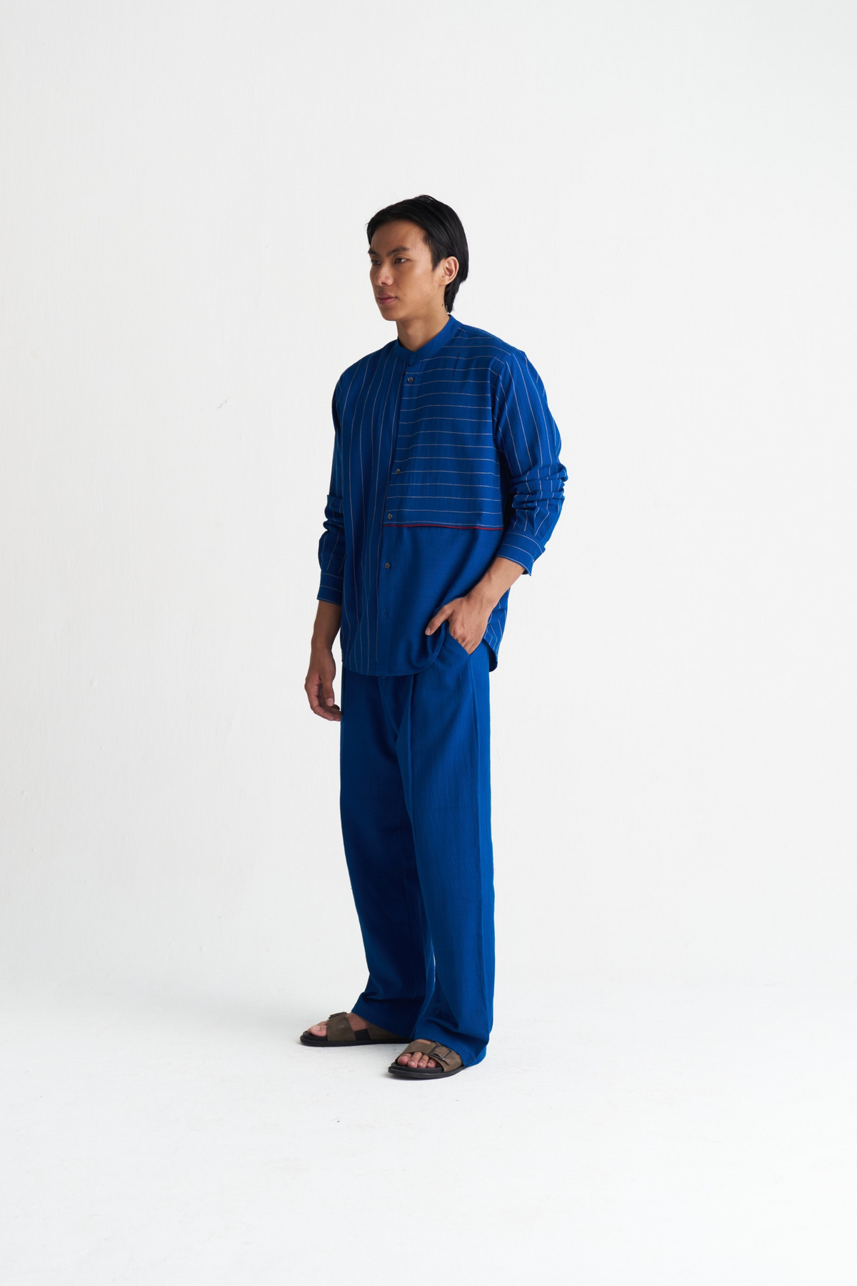 Solid Panel Shirt Co-ord (set Of 2)