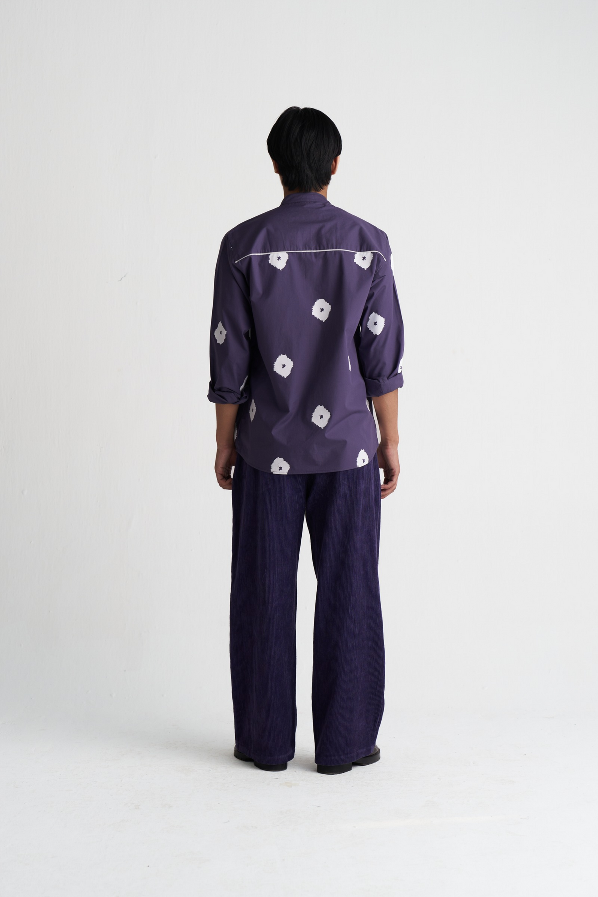 All Over Print Band Collar Shirt Co-ord (set Of 2)