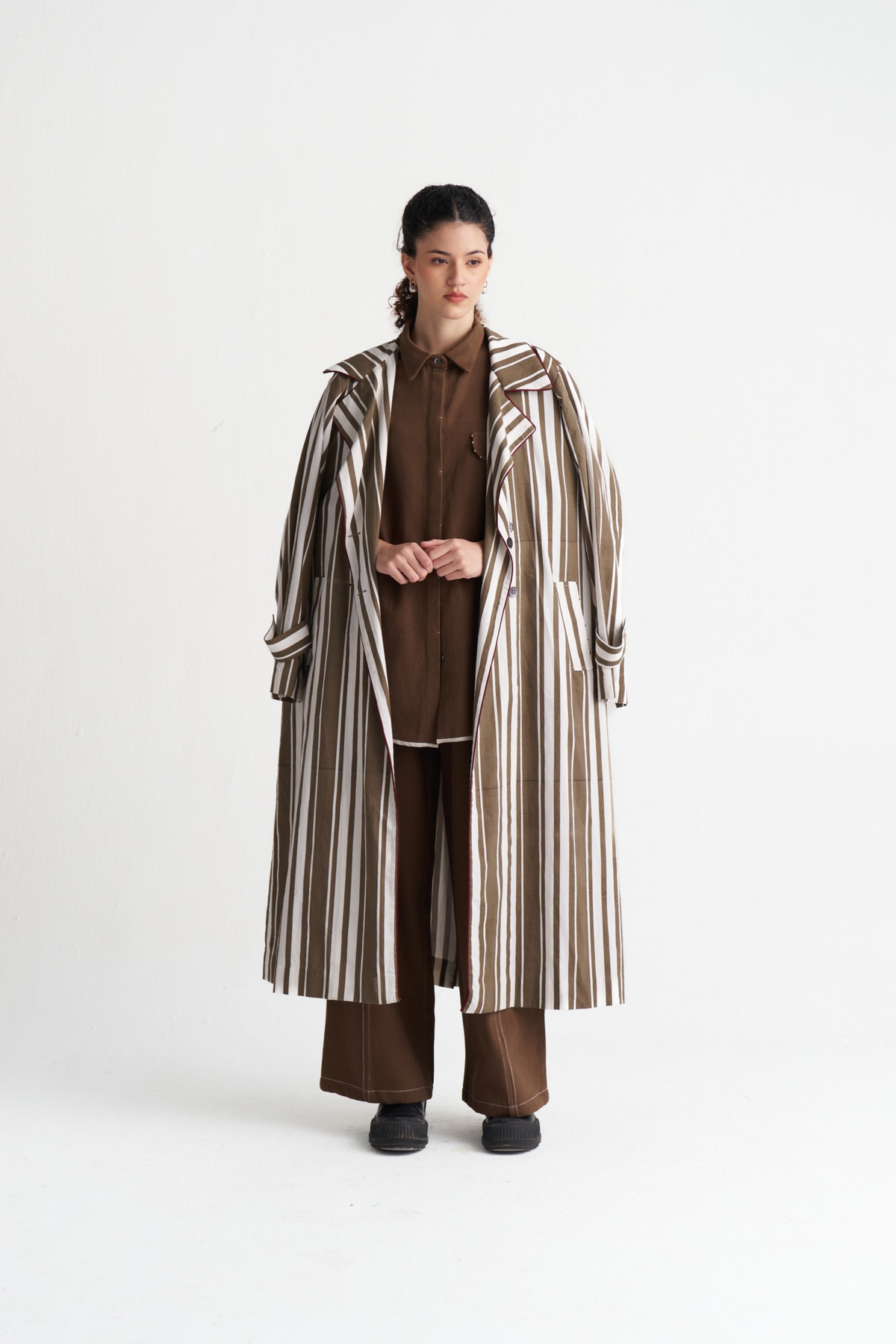 Striped Trench Co-ord (set Of 3)