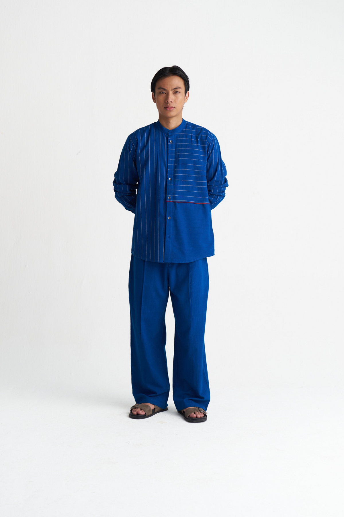 Solid Panel Shirt Co-ord (set Of 2)