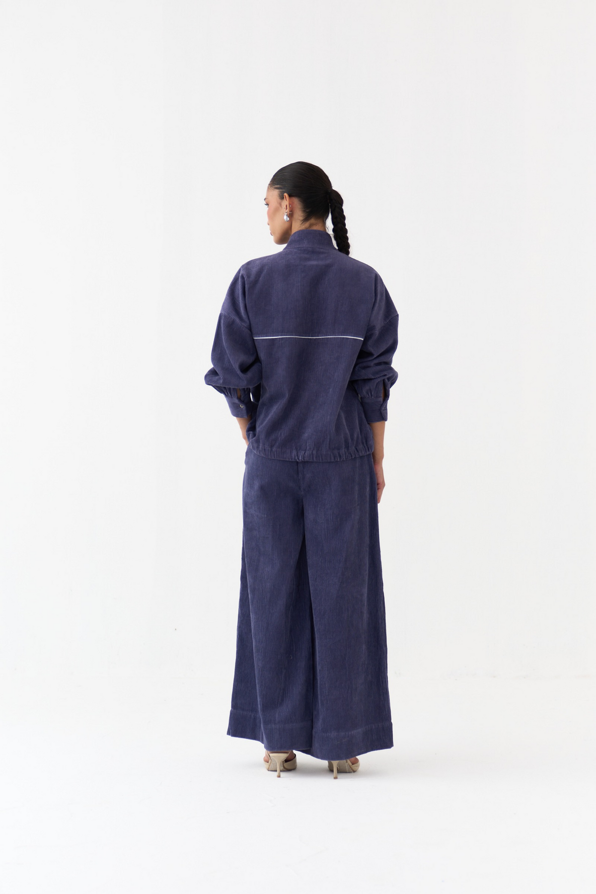 Emb. Corduroy Drawstring Top Co-ord (set Of 2)