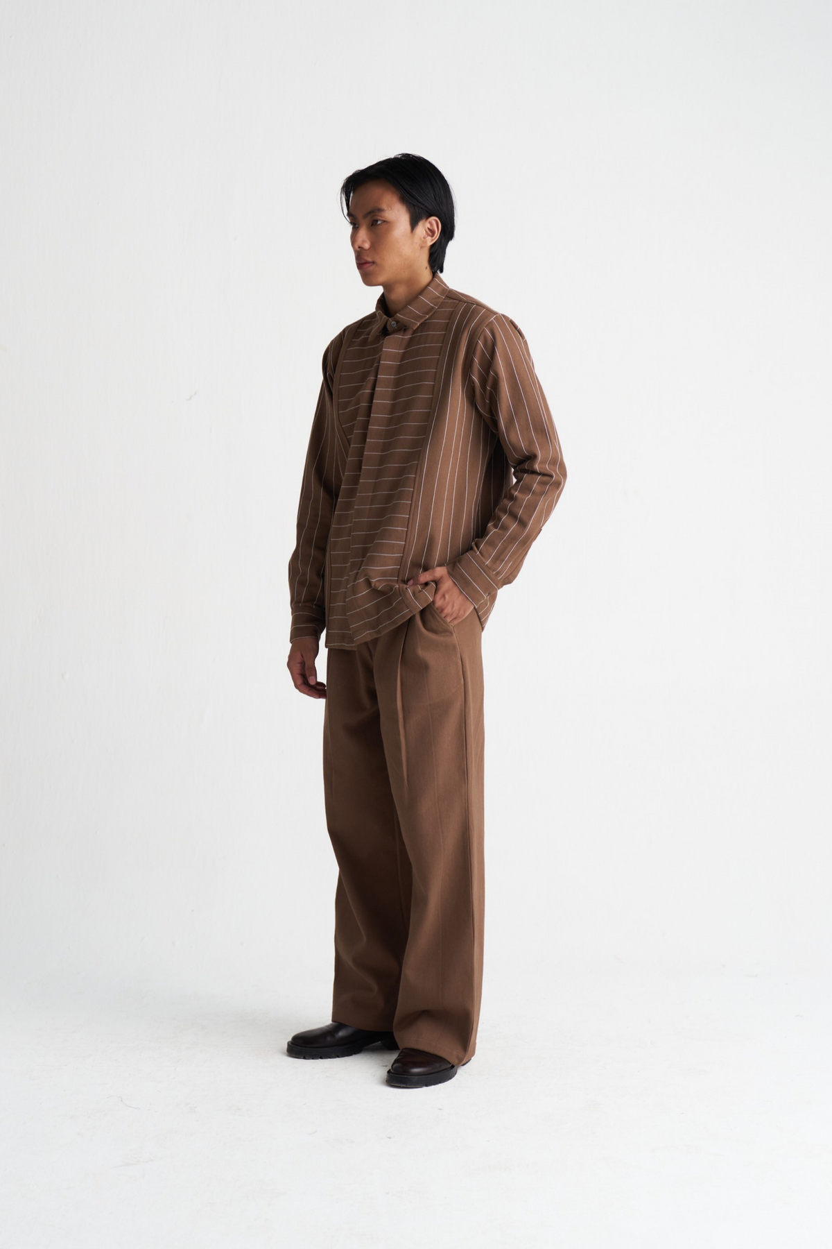 Linear Emb. Denim Shirt Co-ord (set Of 2)