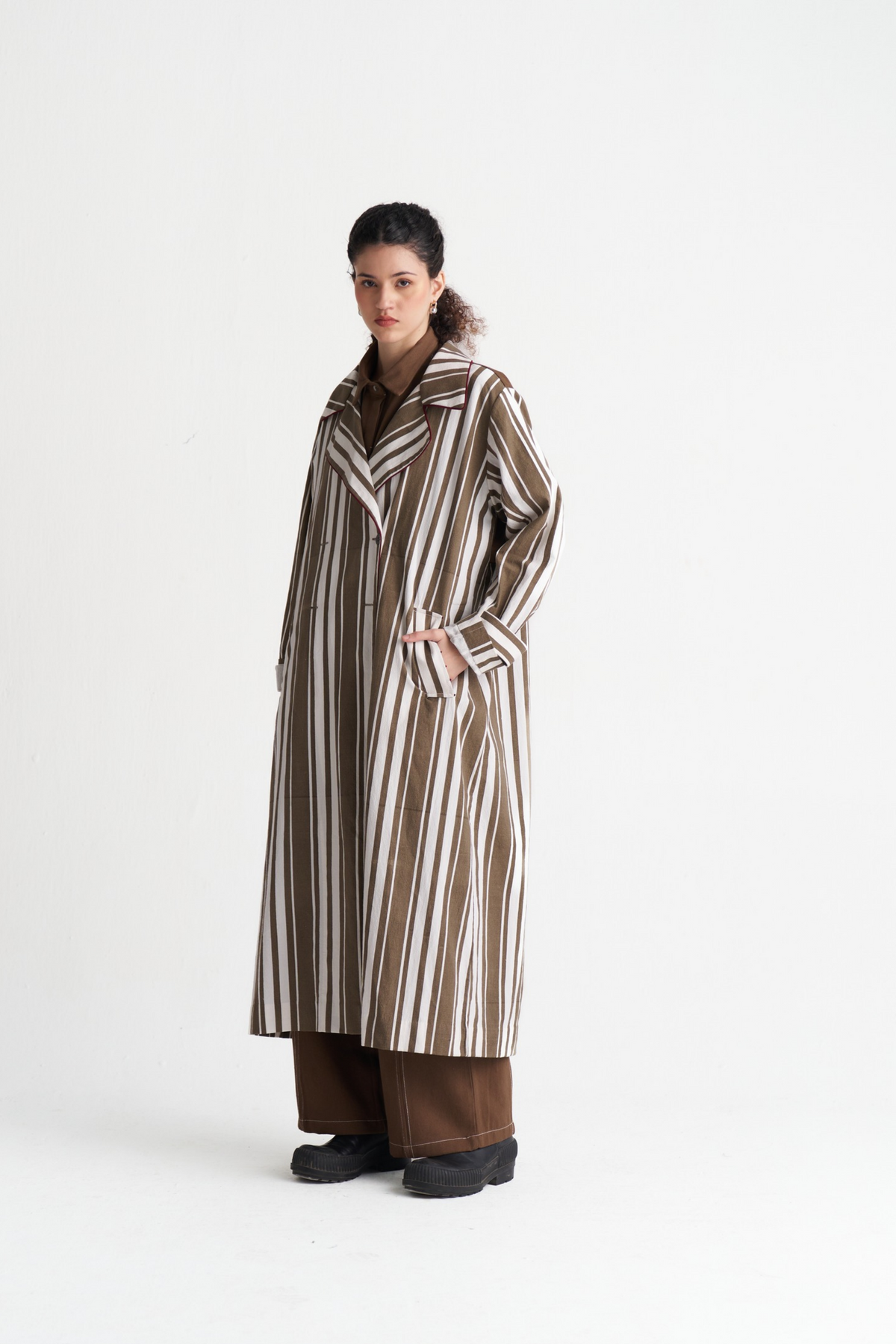 Striped Trench Co-ord (set Of 3)