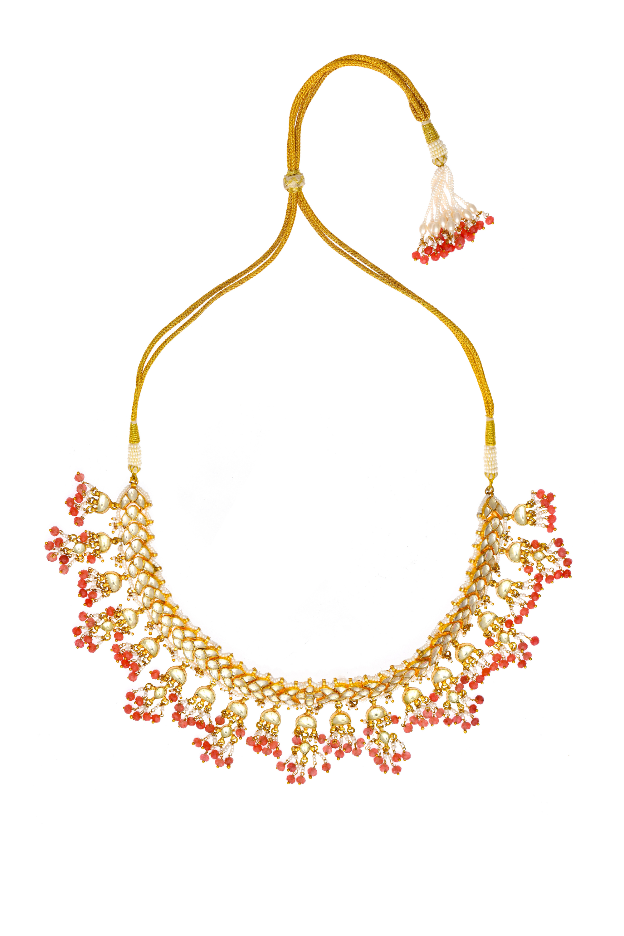 Kundan Jadau Peach Drop Set