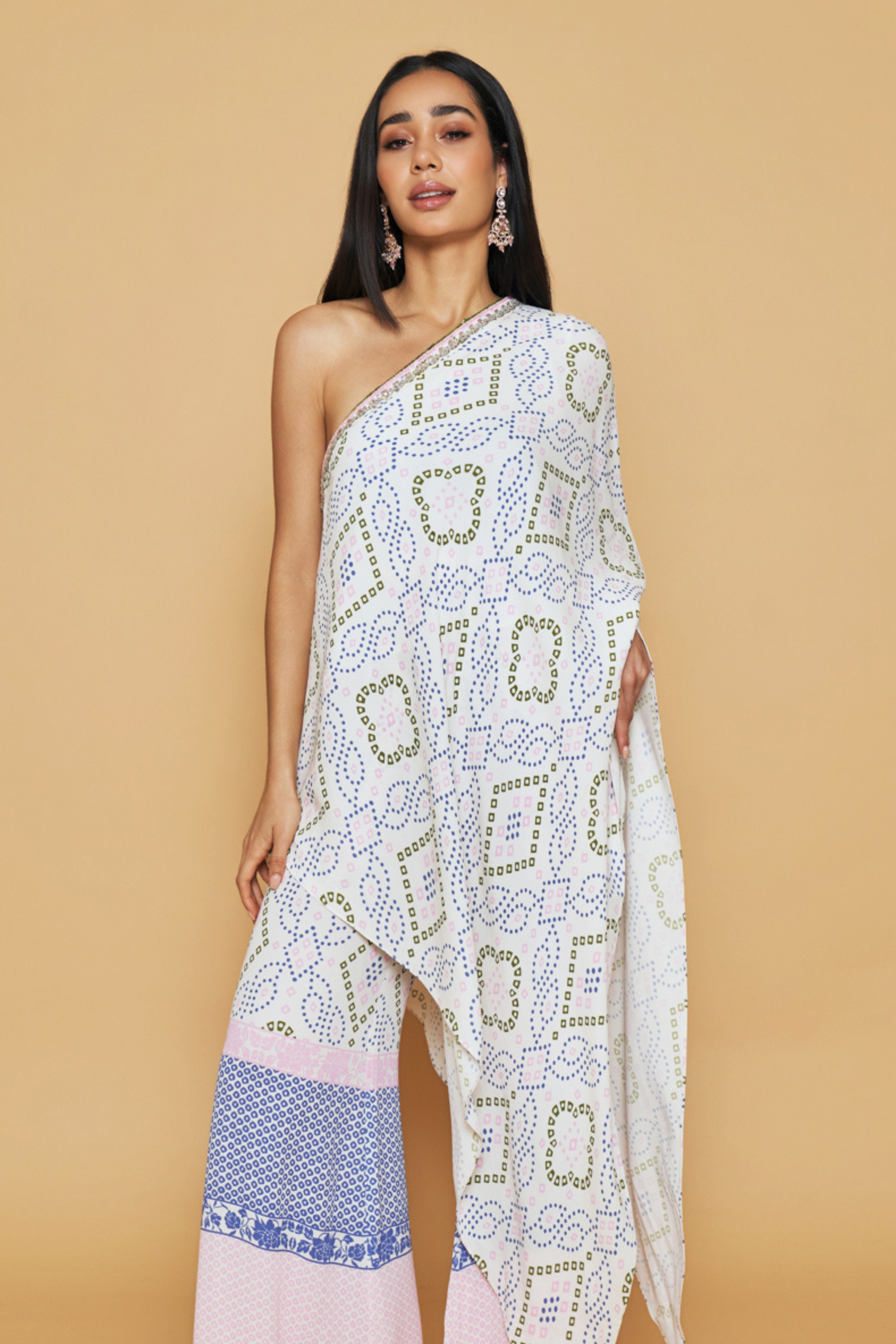 One Shoulder Tunic & Bell Pants