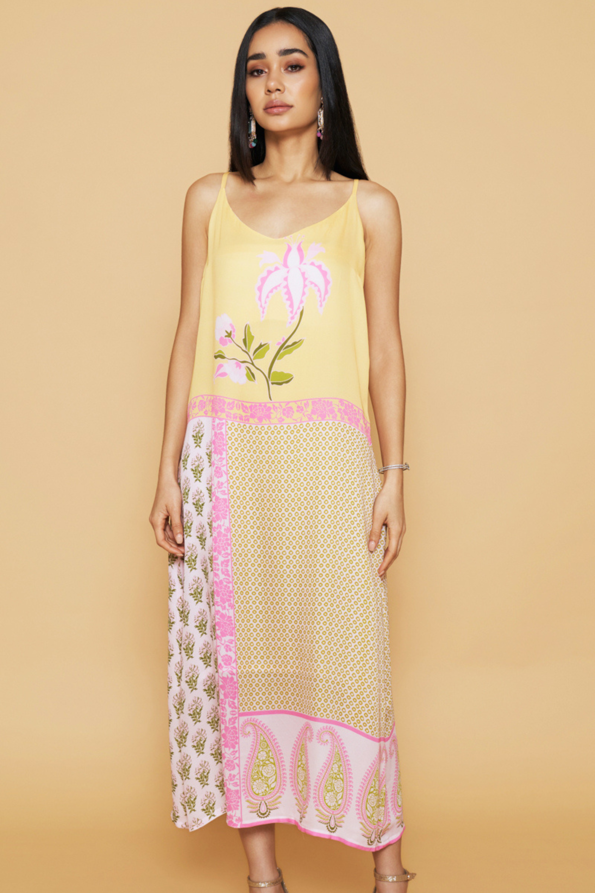 Pink & Yellow Slip Dress