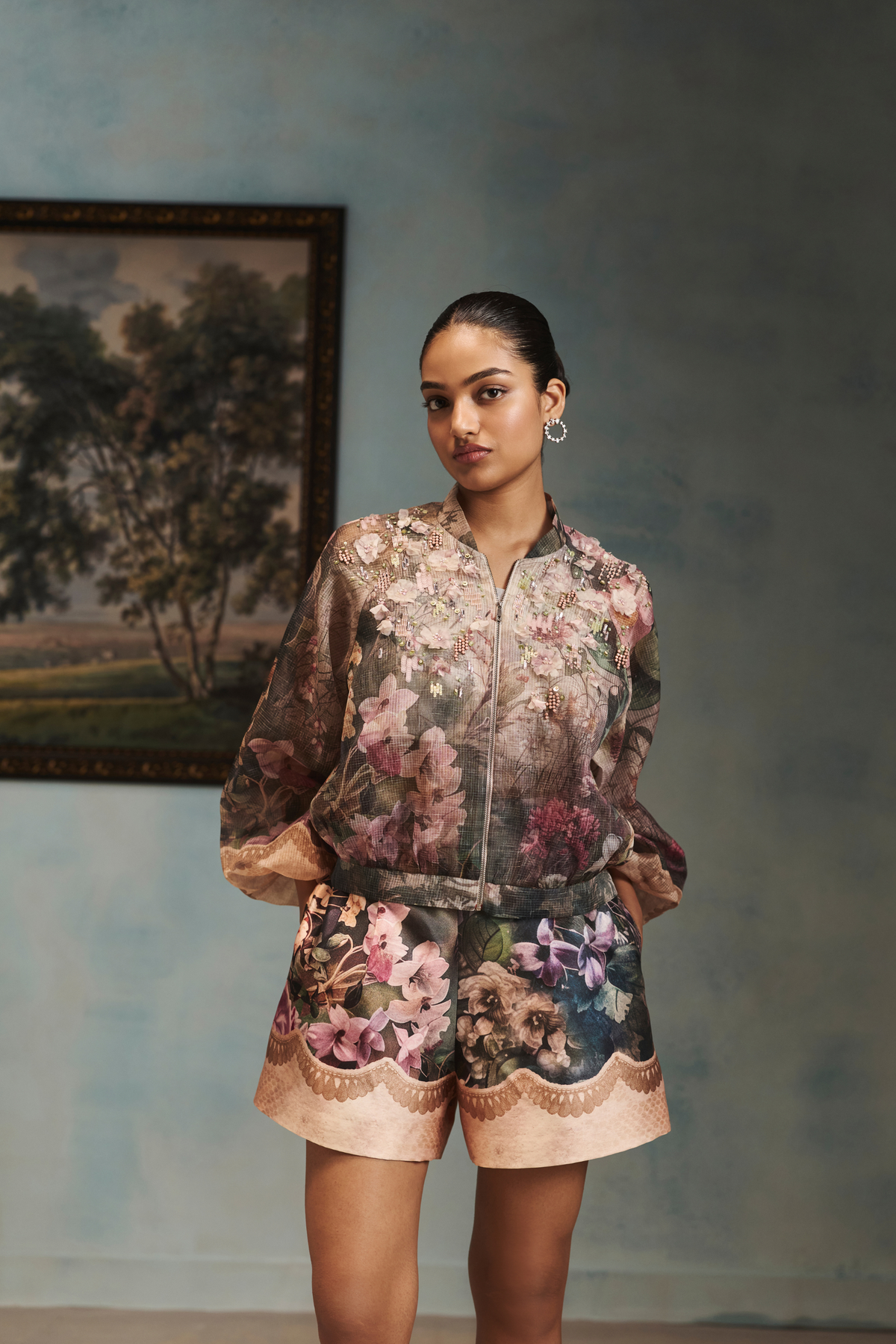 Veinna Silvermist Bomber Jacket Set