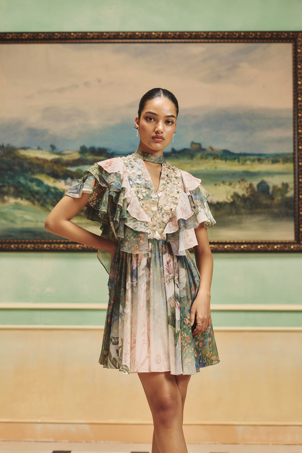 Veinna Marigold Hollow Dress