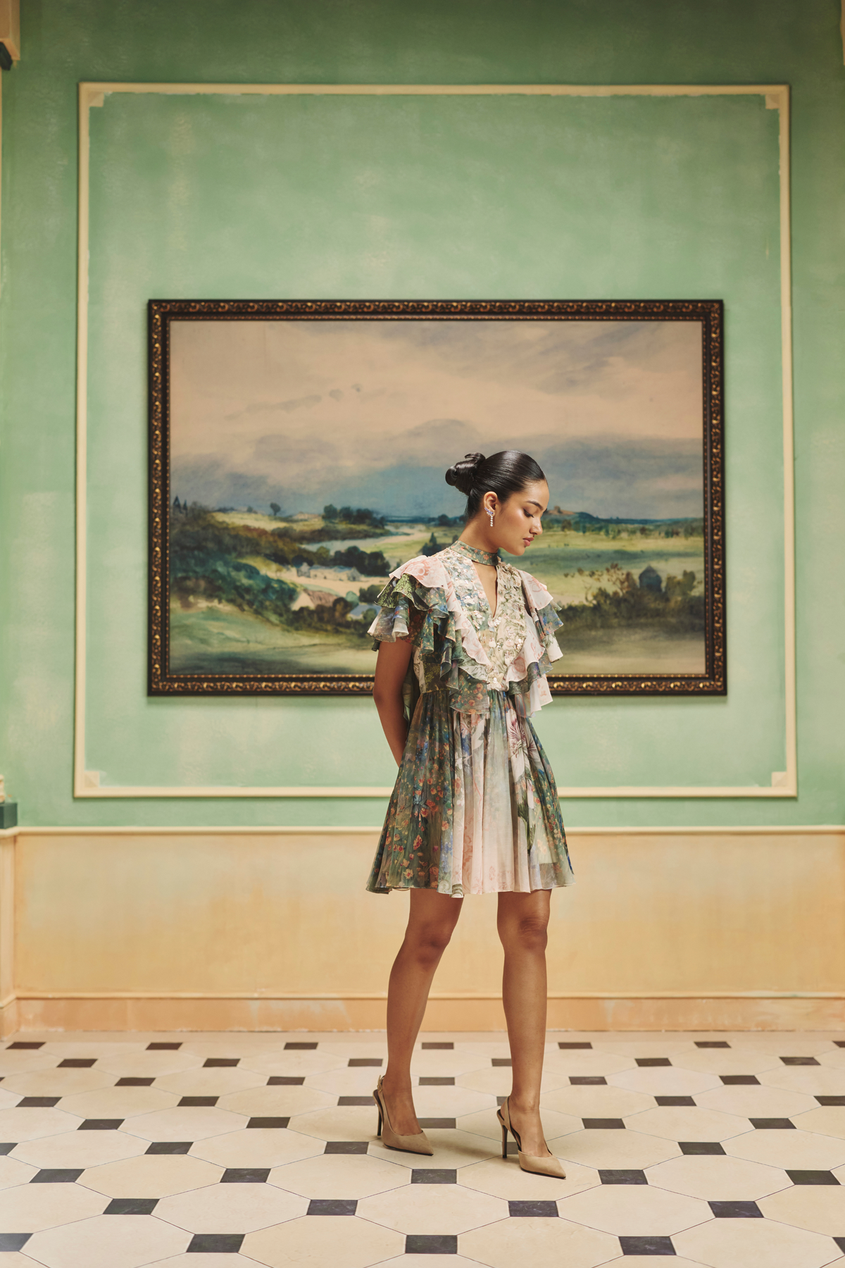 Veinna Marigold Hollow Dress