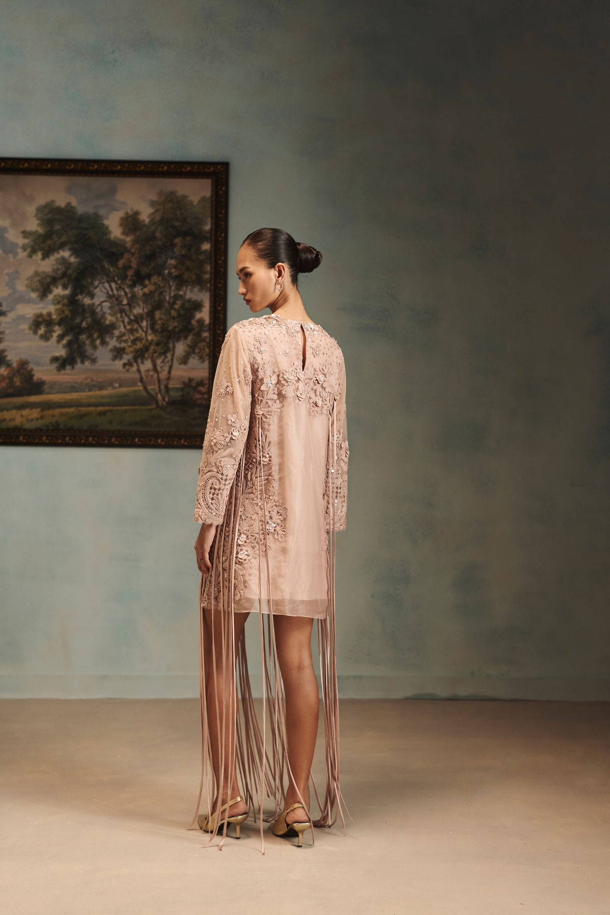 Veinna Golden Fringe Dress