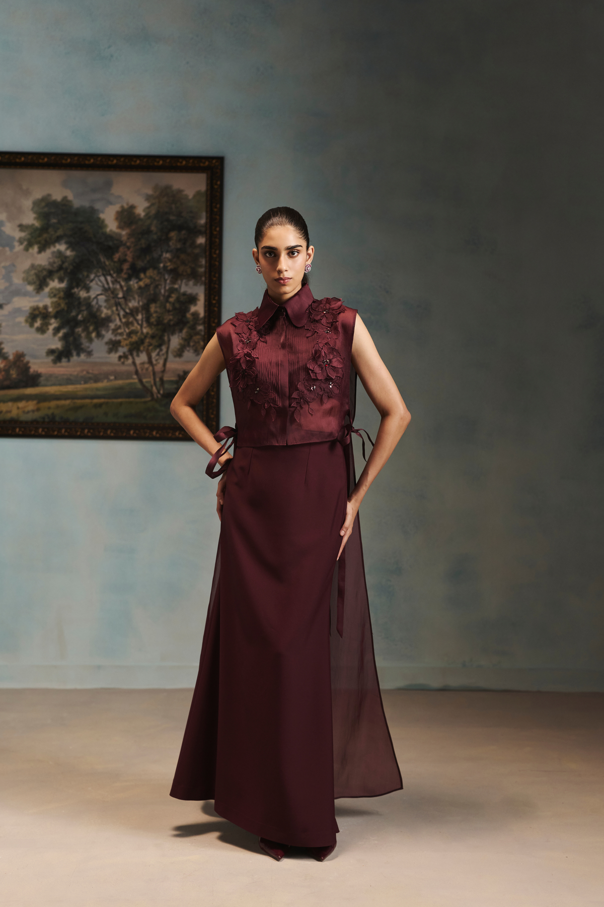 Veinna Crimson Veil Shirt