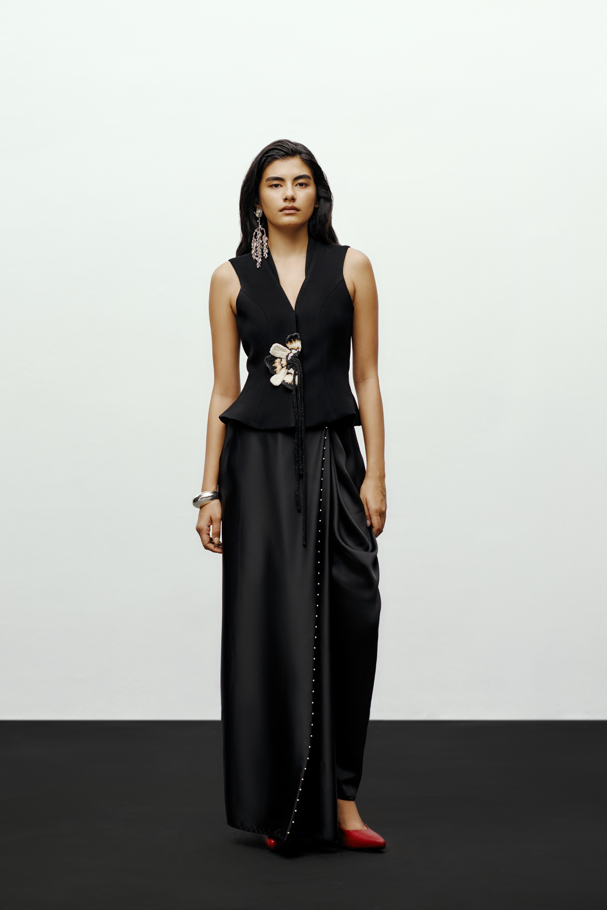 Beaded Half Dhoti Pants