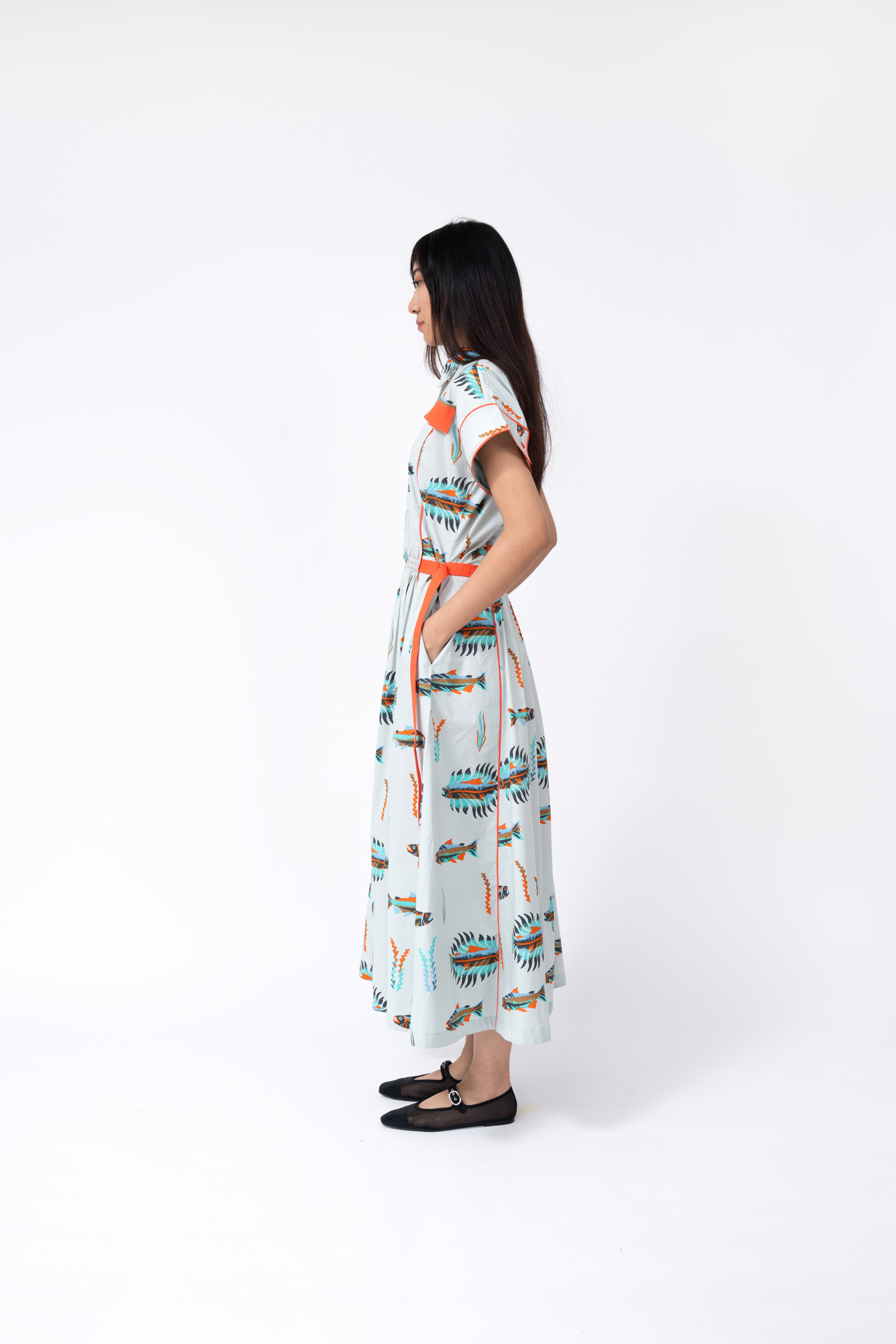 Scale Fish Print Tong Dress