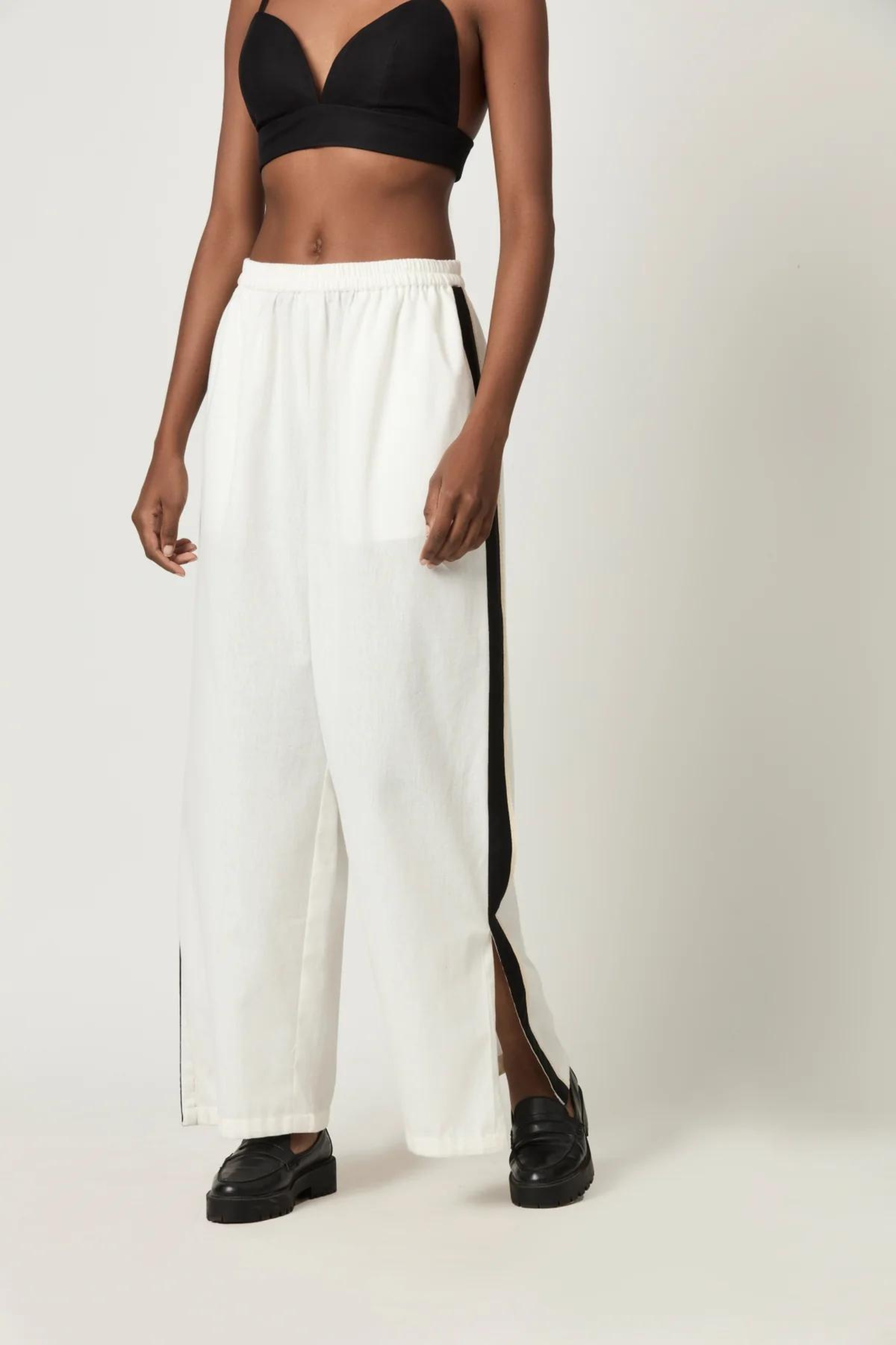 Luna Striped Slit Trousers