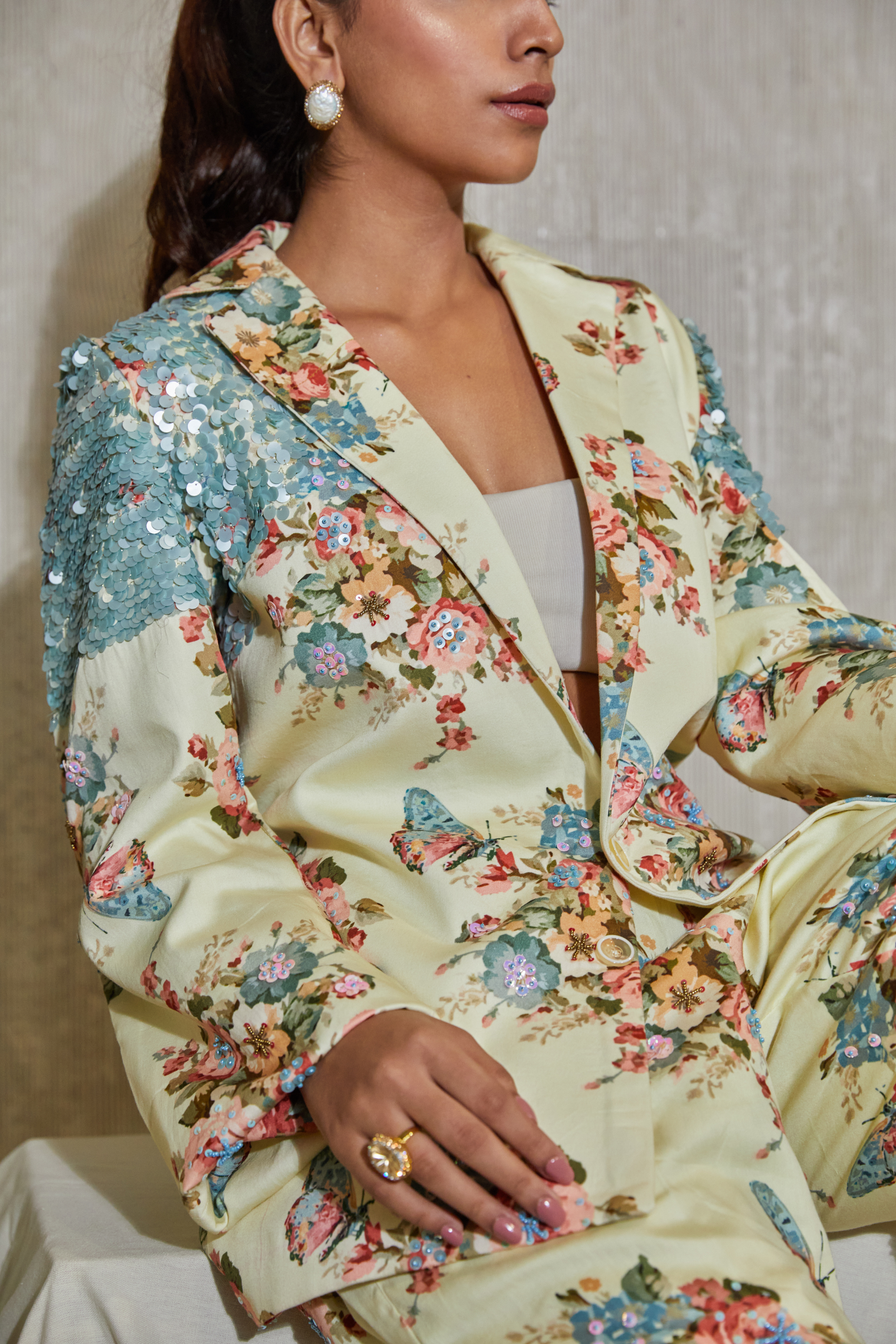 Spring Bloom Embroidered Blazer