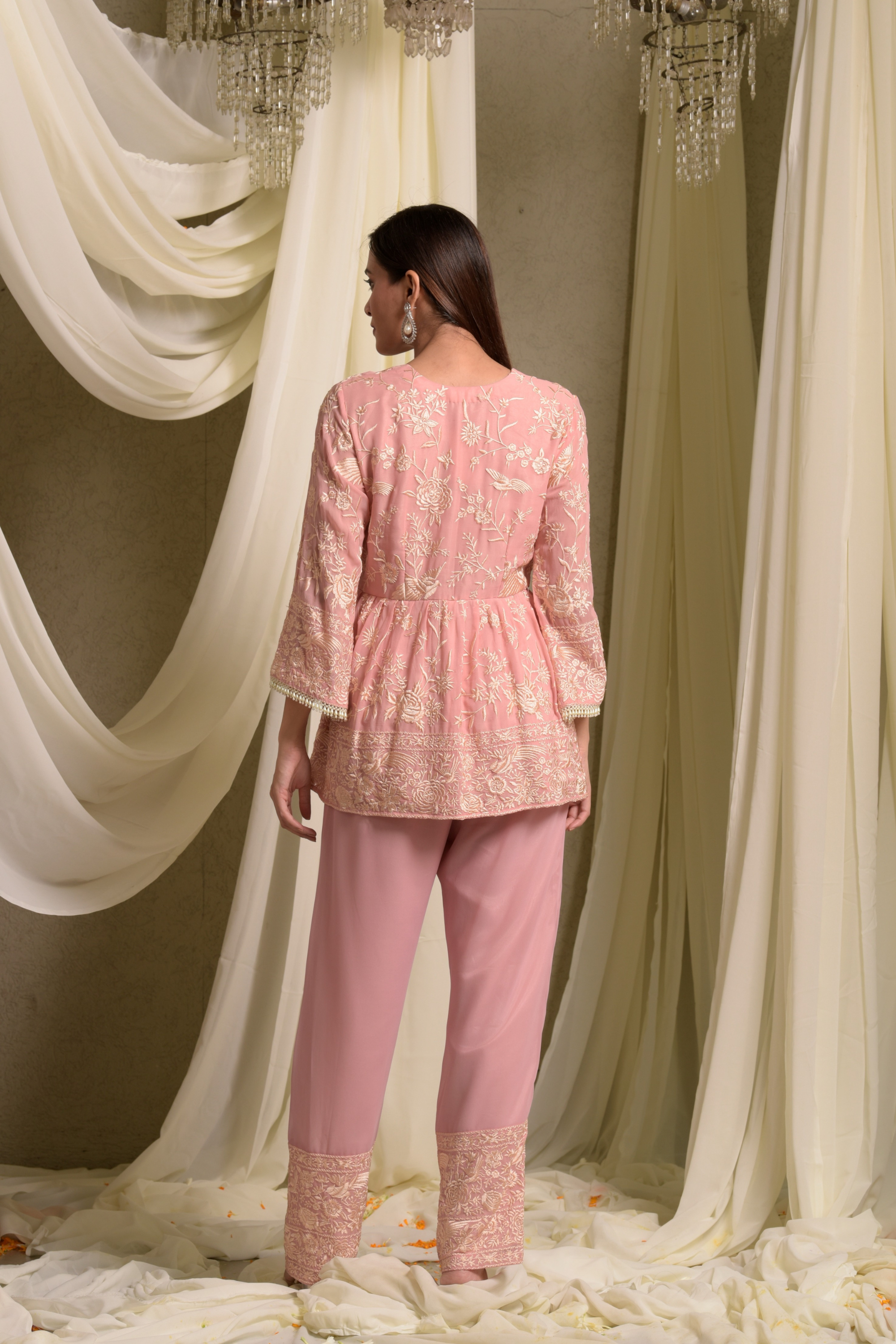 Reyna Gara Glazed Peplum With Coordinated Pants