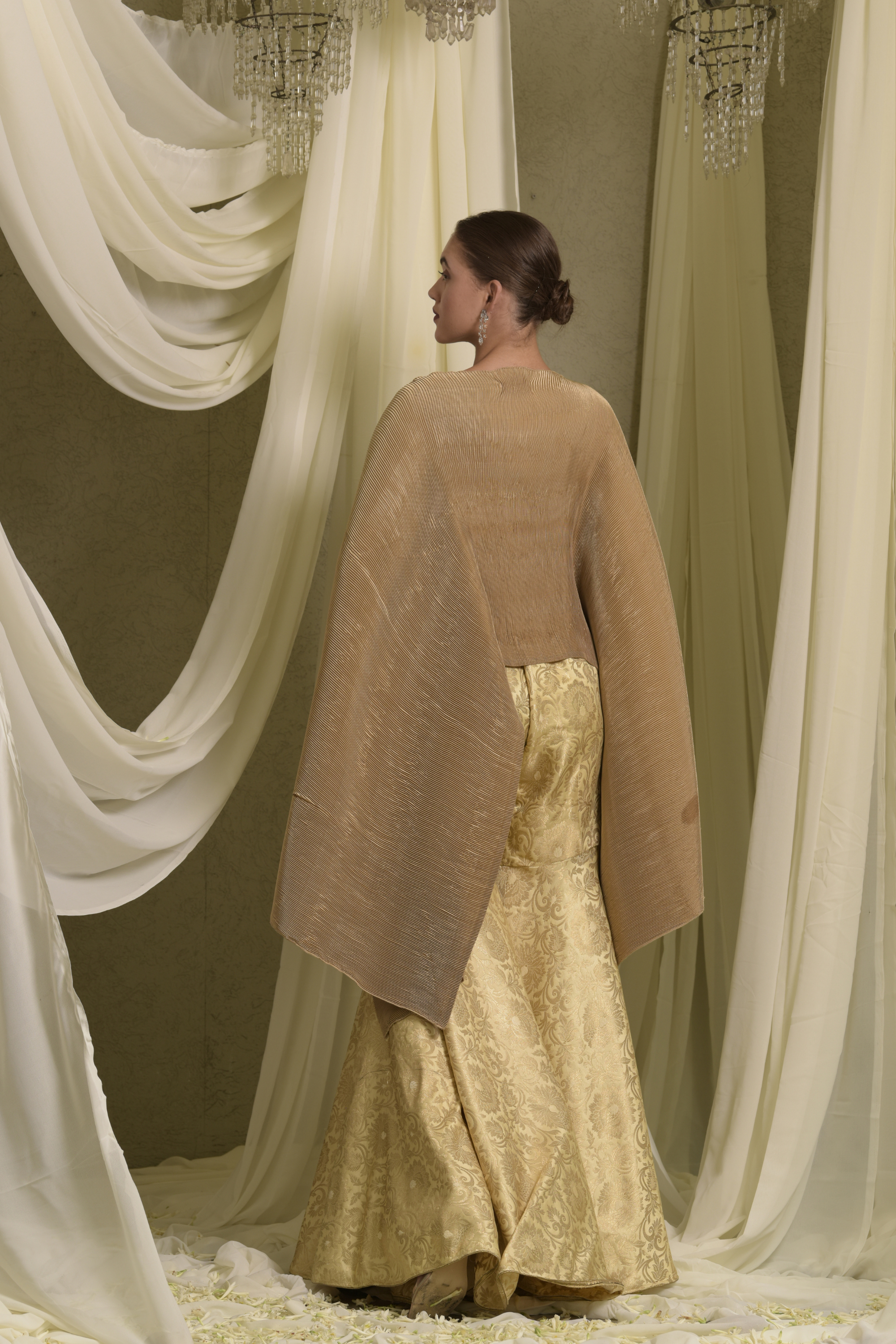 Divine Embroidered Cape With Sharara Pants