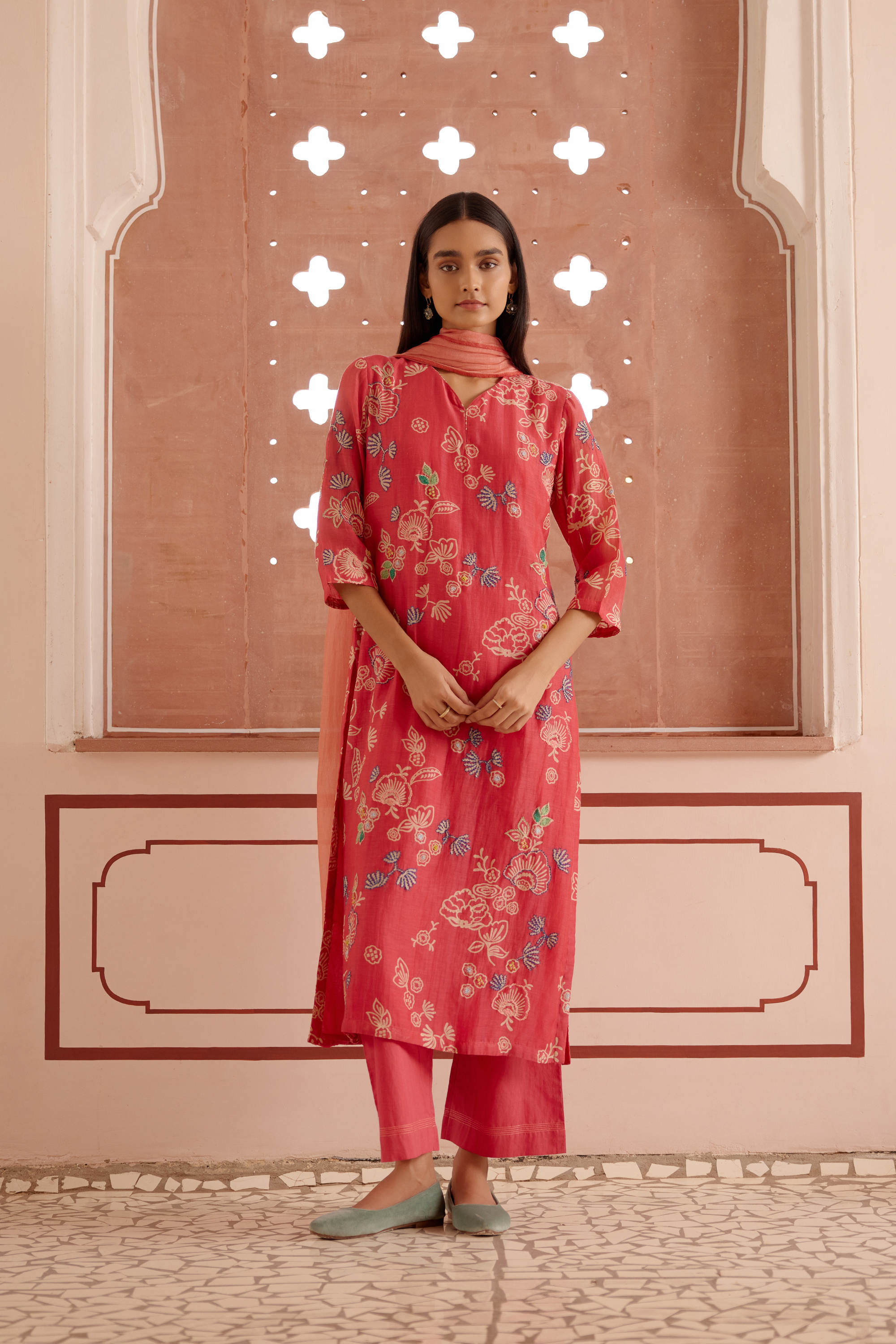 Rosewood Floral Kurta Set