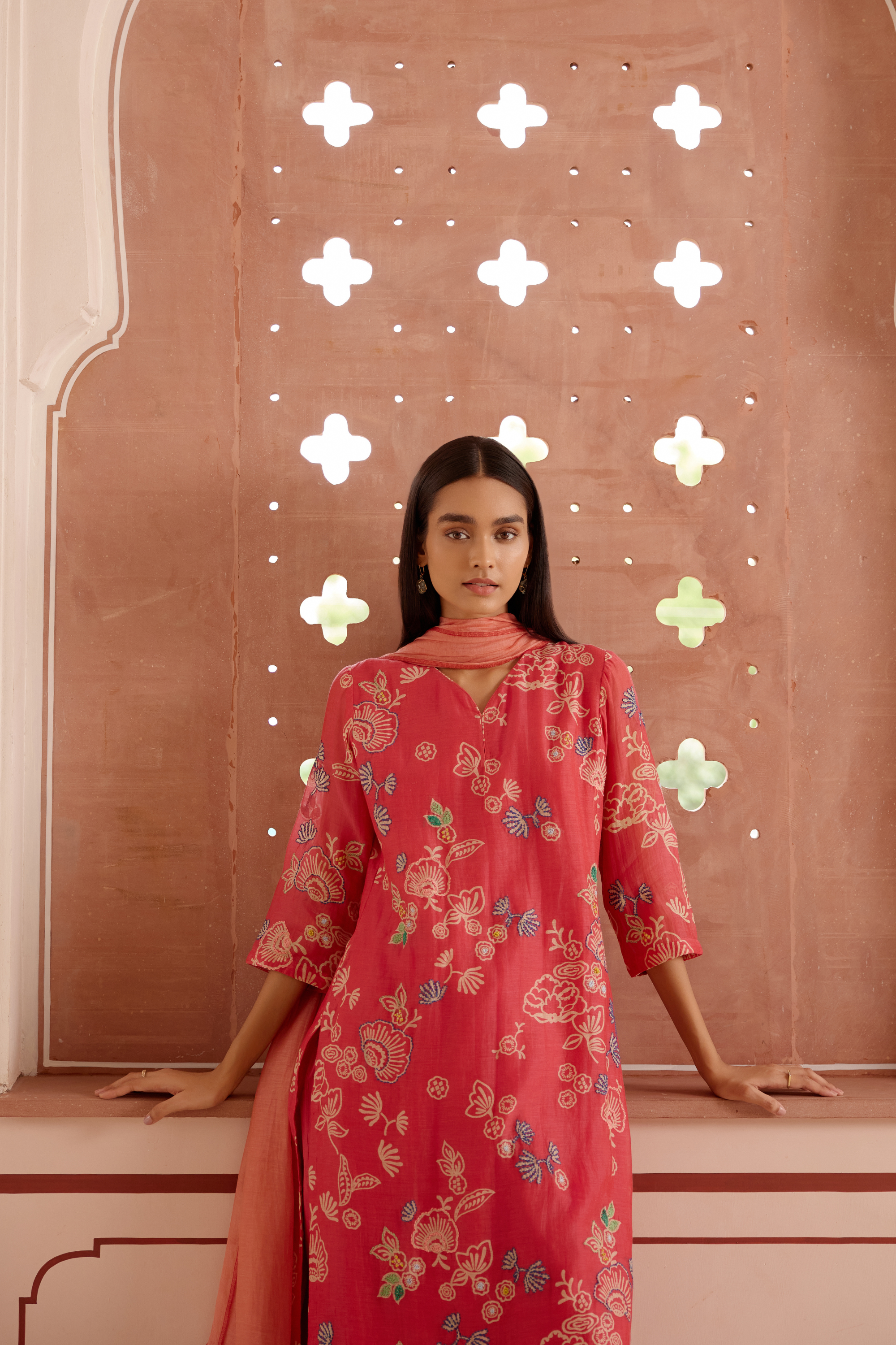 Rosewood Floral Kurta Set