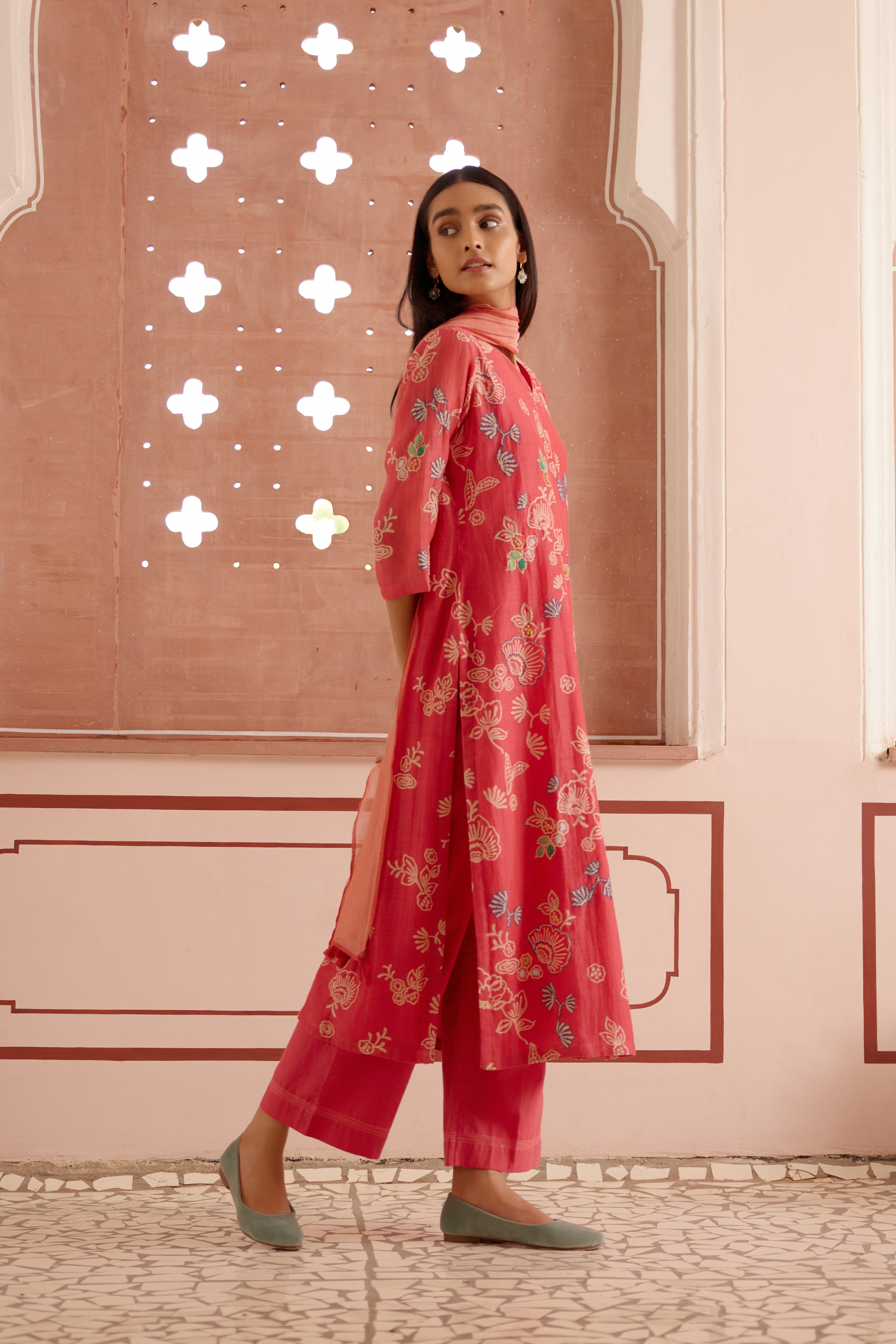 Rosewood Floral Kurta Set