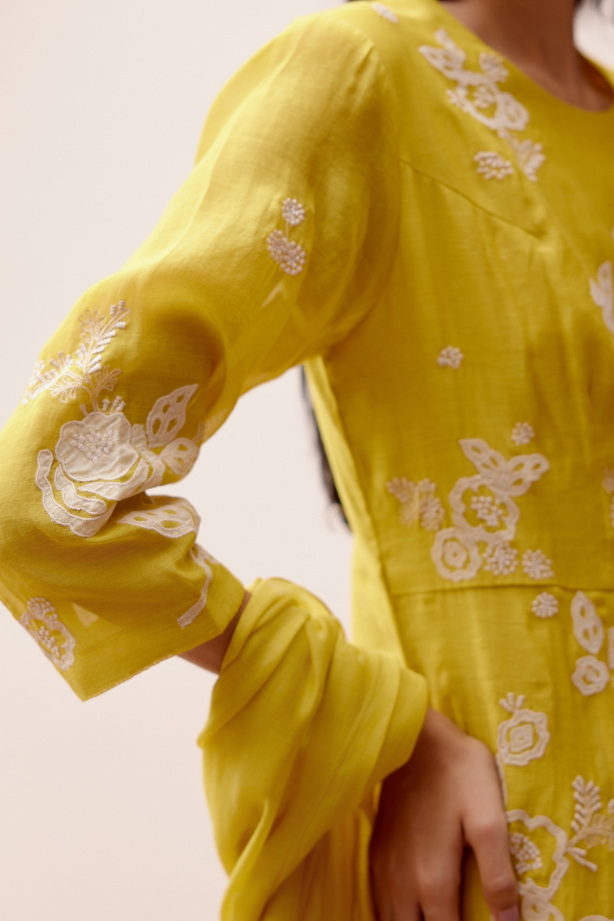 Citrine Floral Anarkali Set