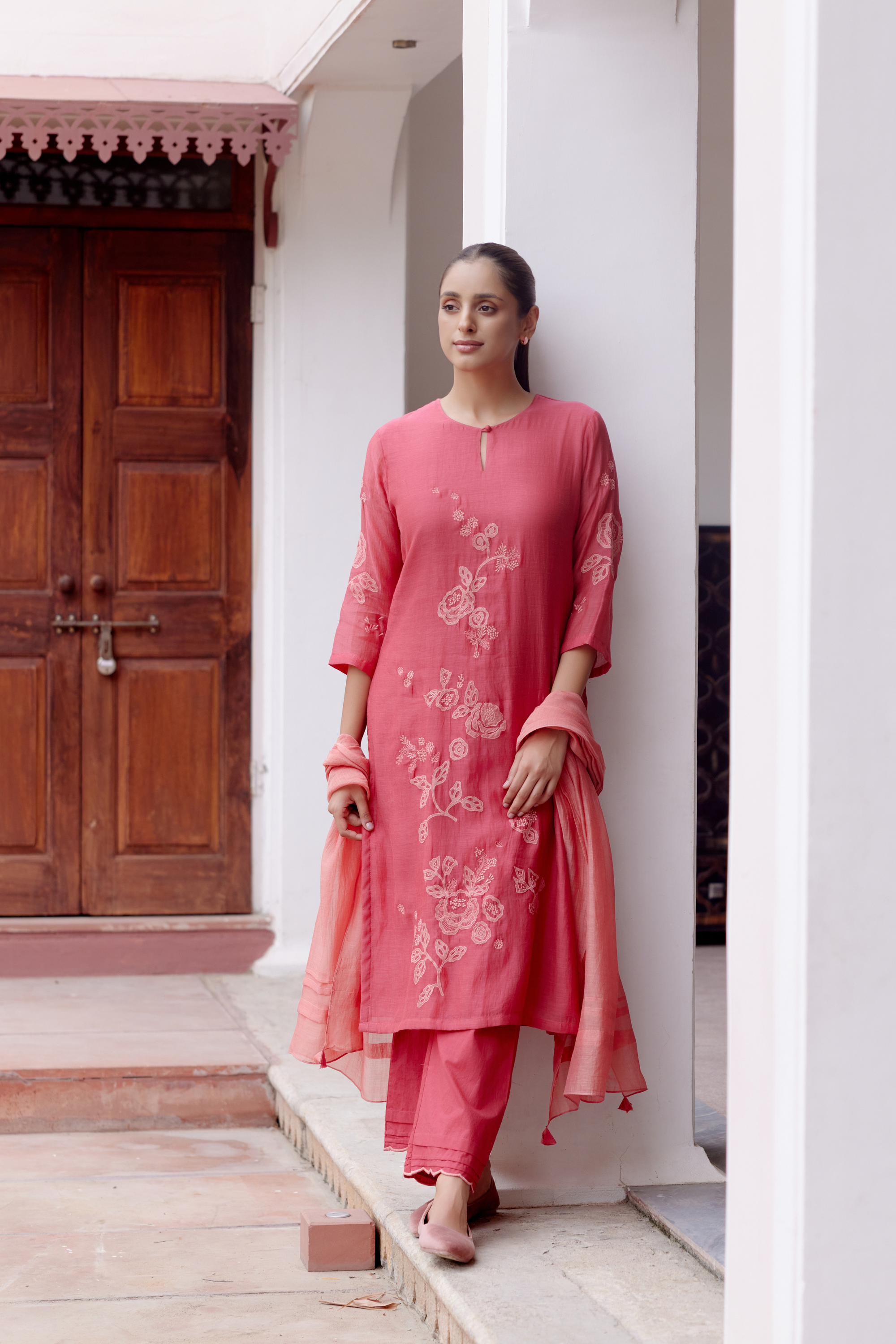 Rosewood Applique Kurta Set