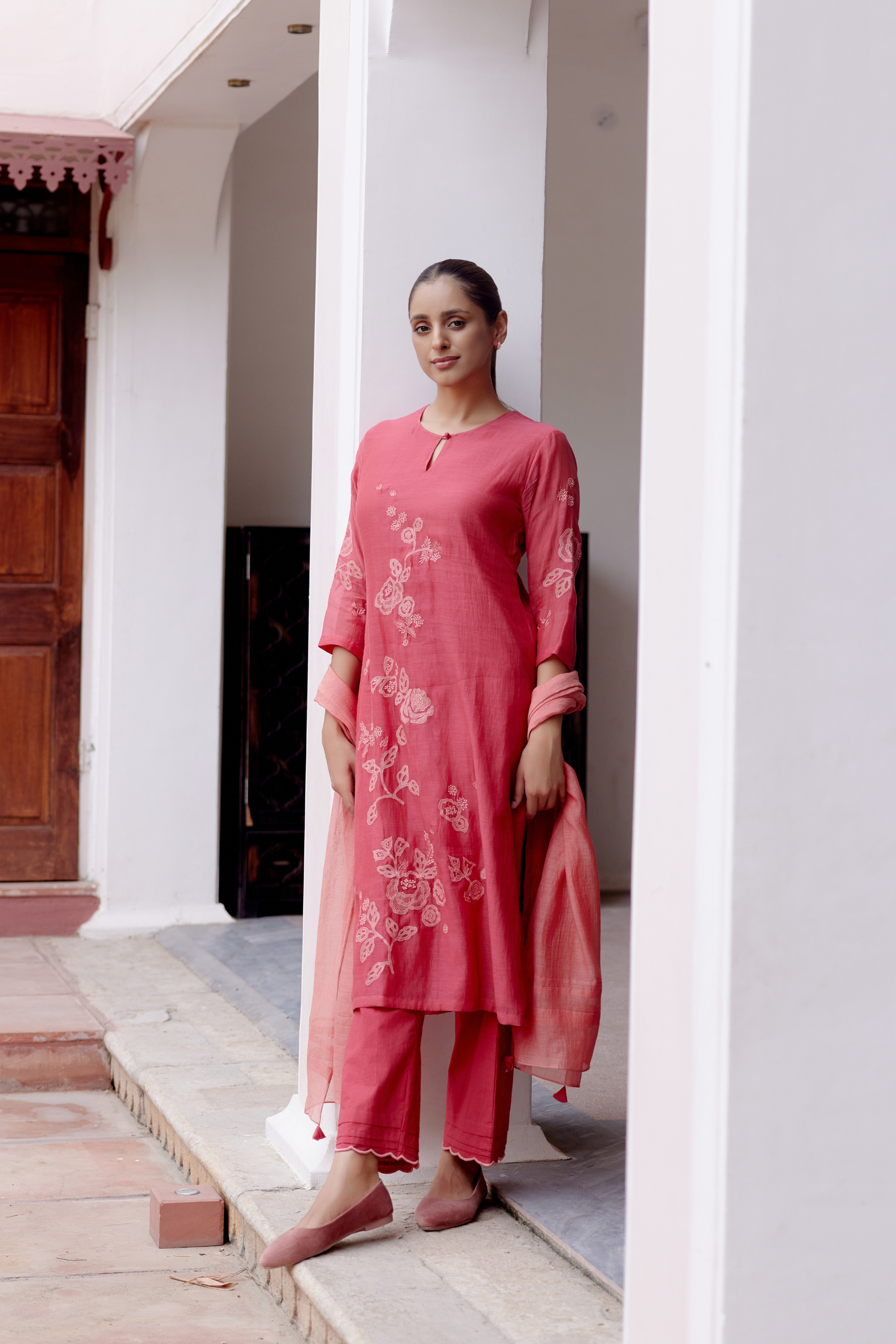 Rosewood Applique Kurta Set