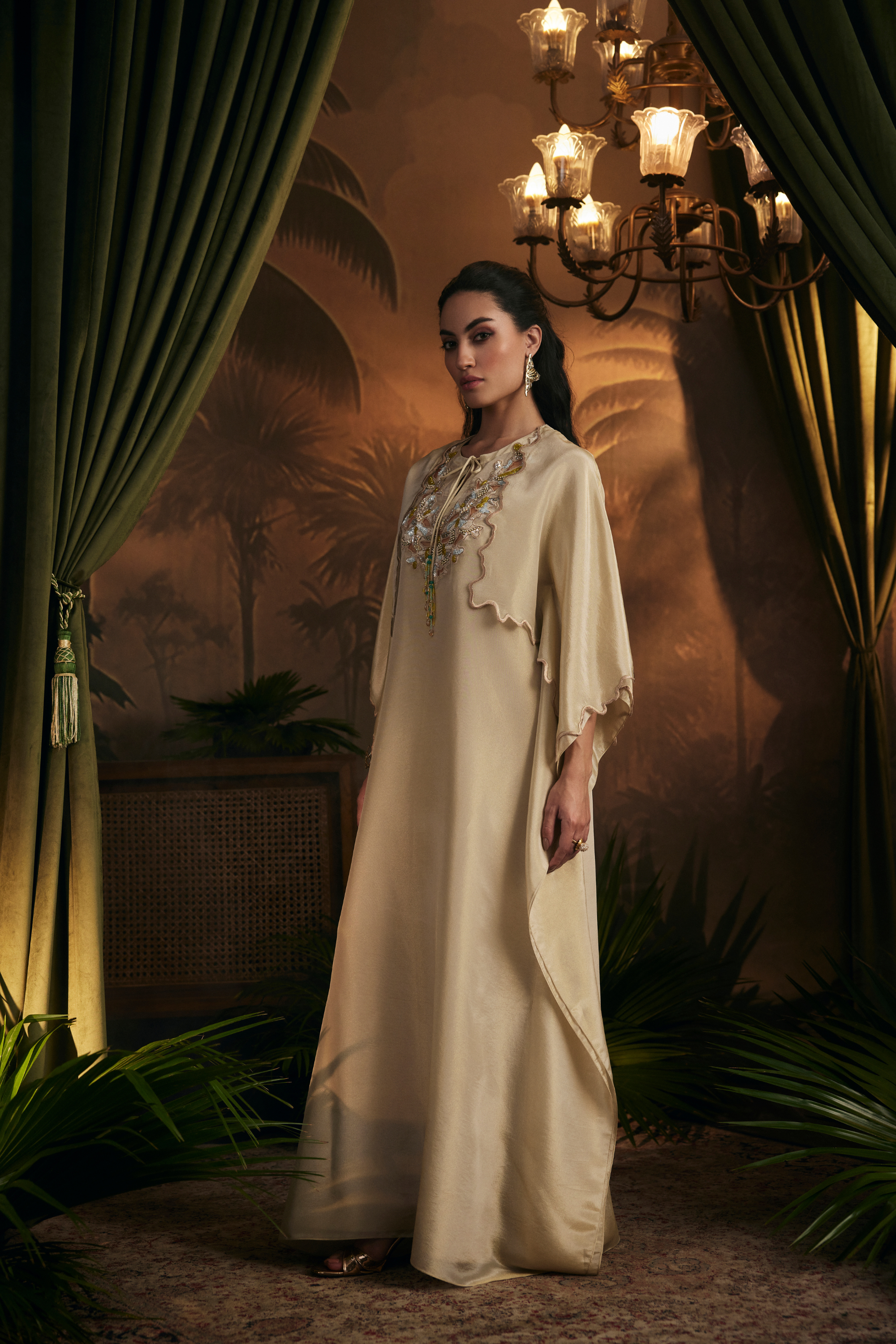 Double Layer Kaftan With Slip