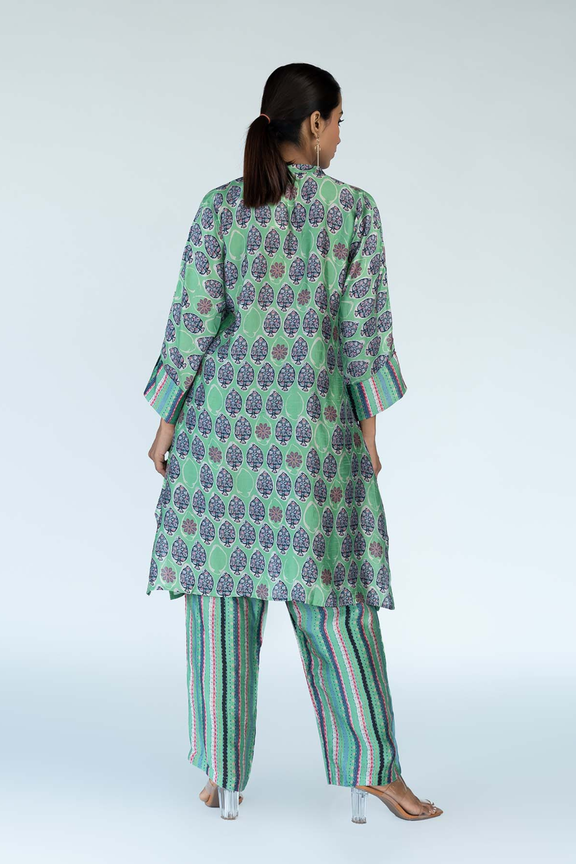 Green Coord Mughal Boota Set (2 Pc)