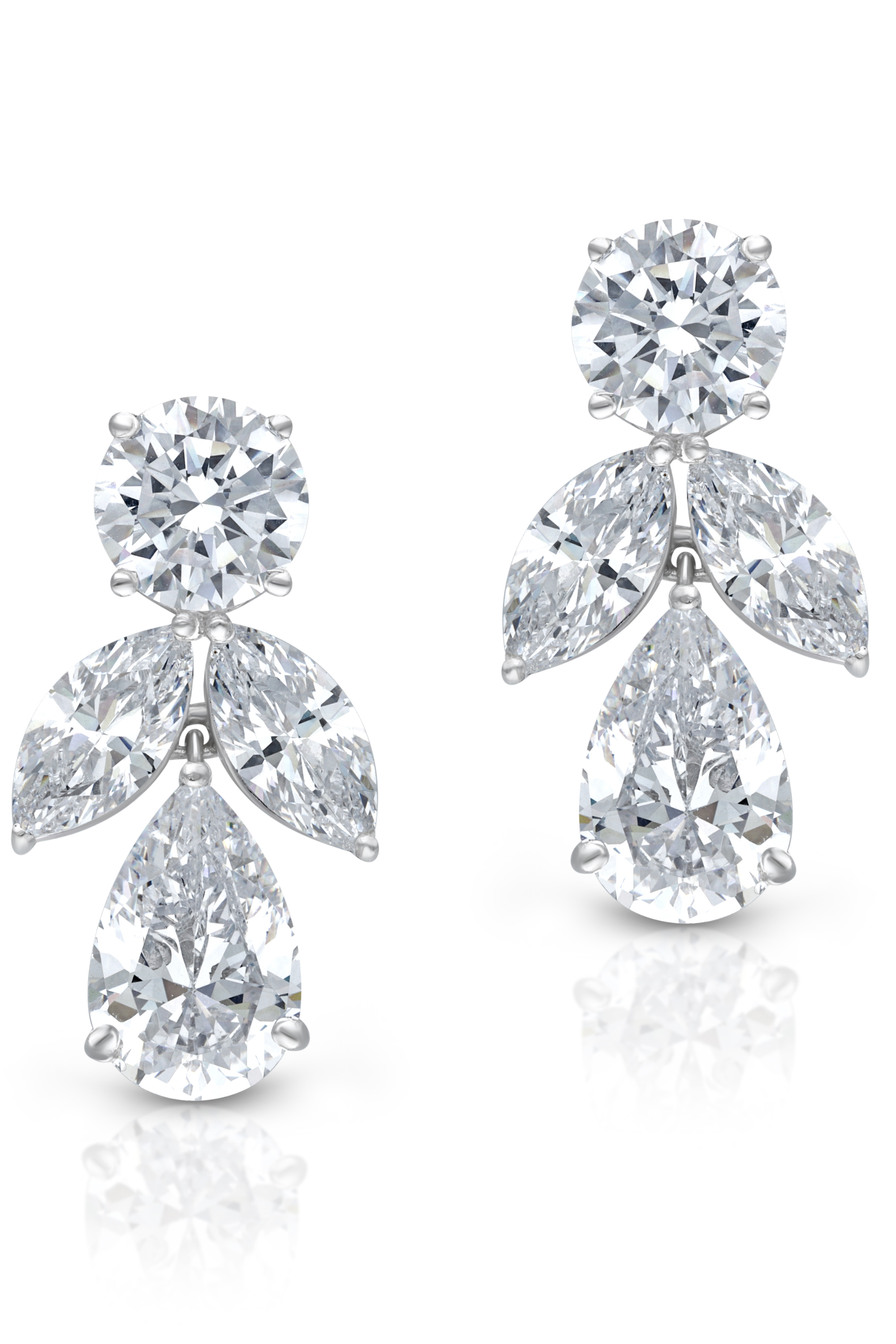 Round And Marquise Shaped Classic Earrings