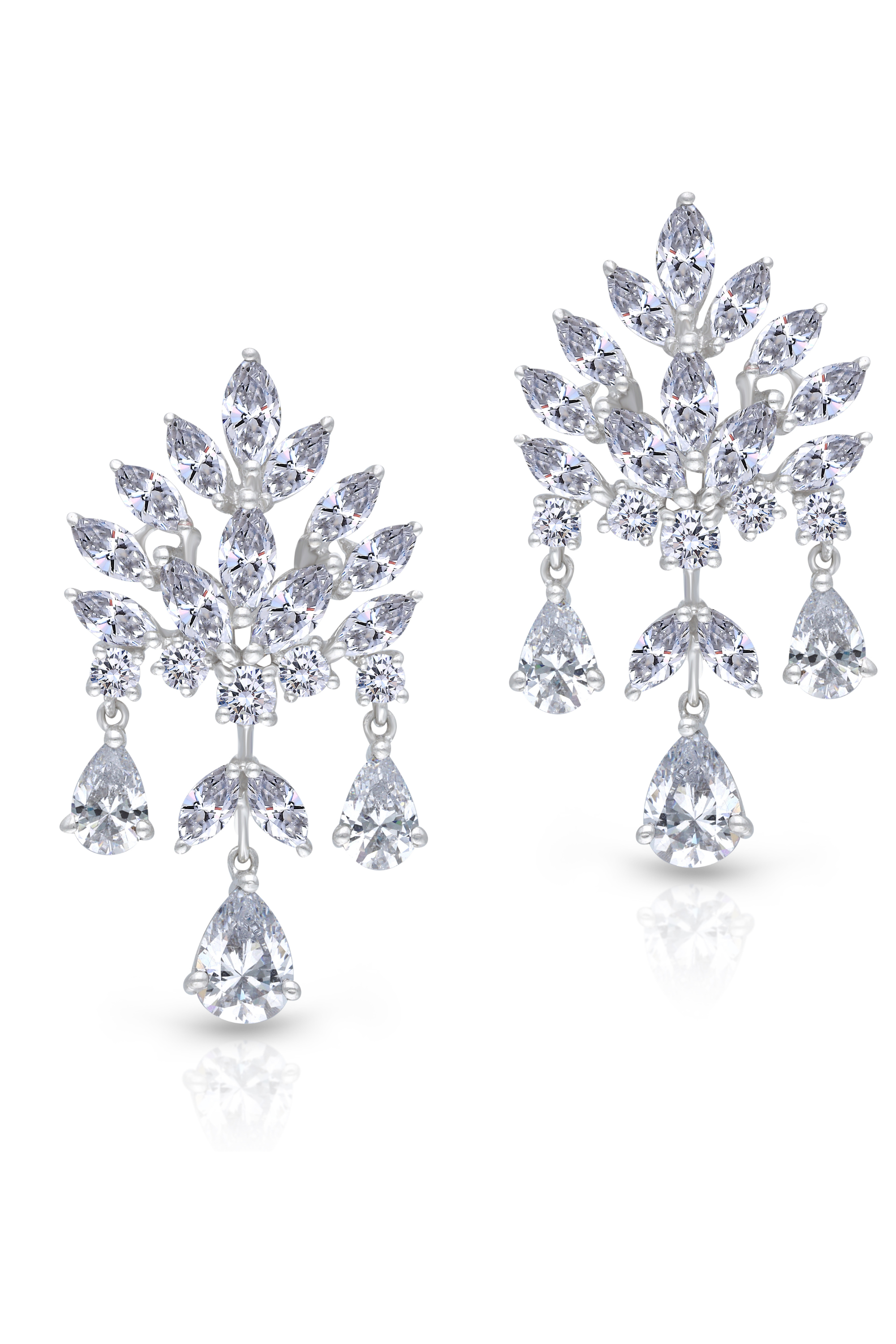 Round And Marquise Shaped Classic Earrings