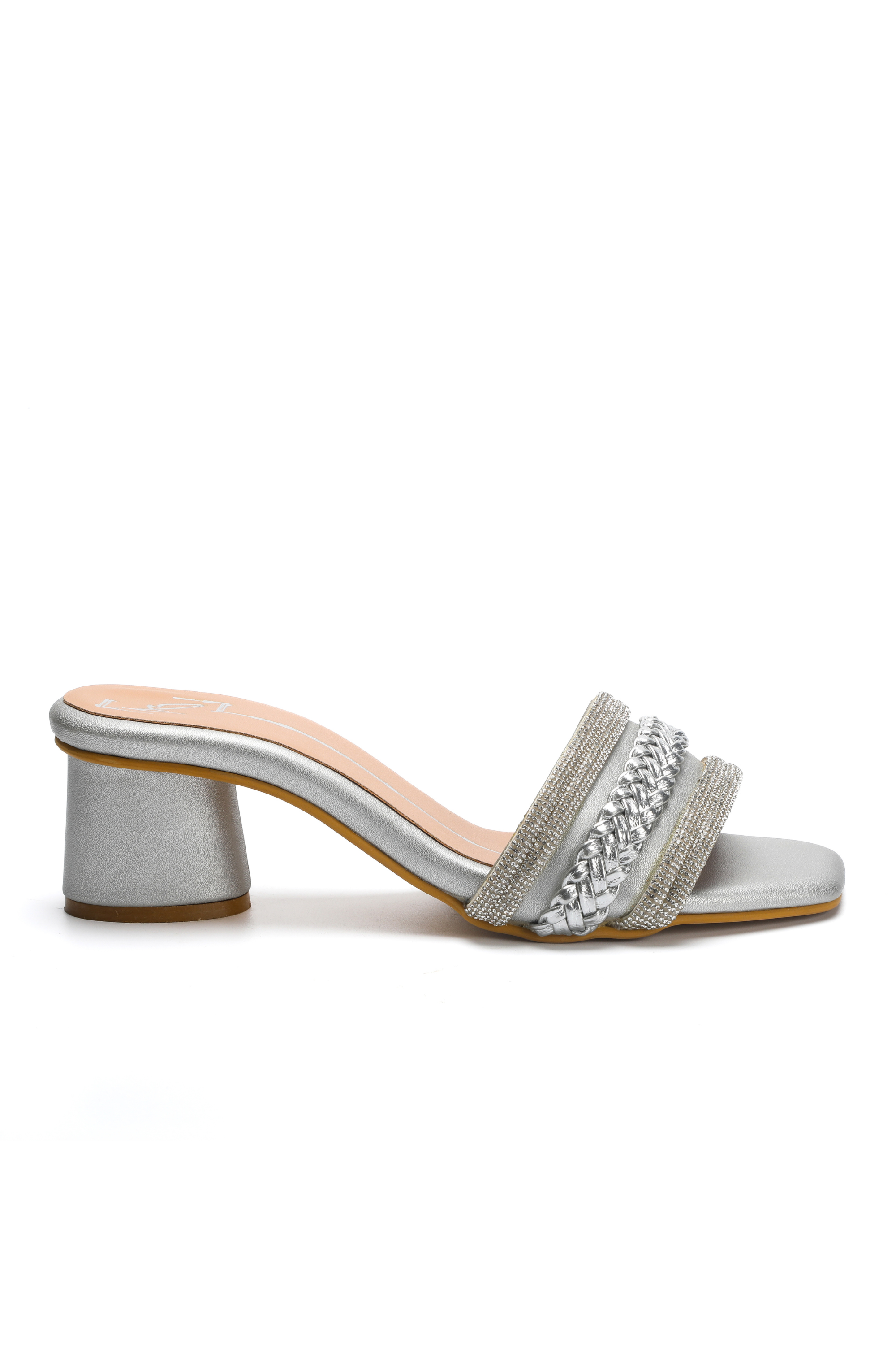 Silver Block Heel